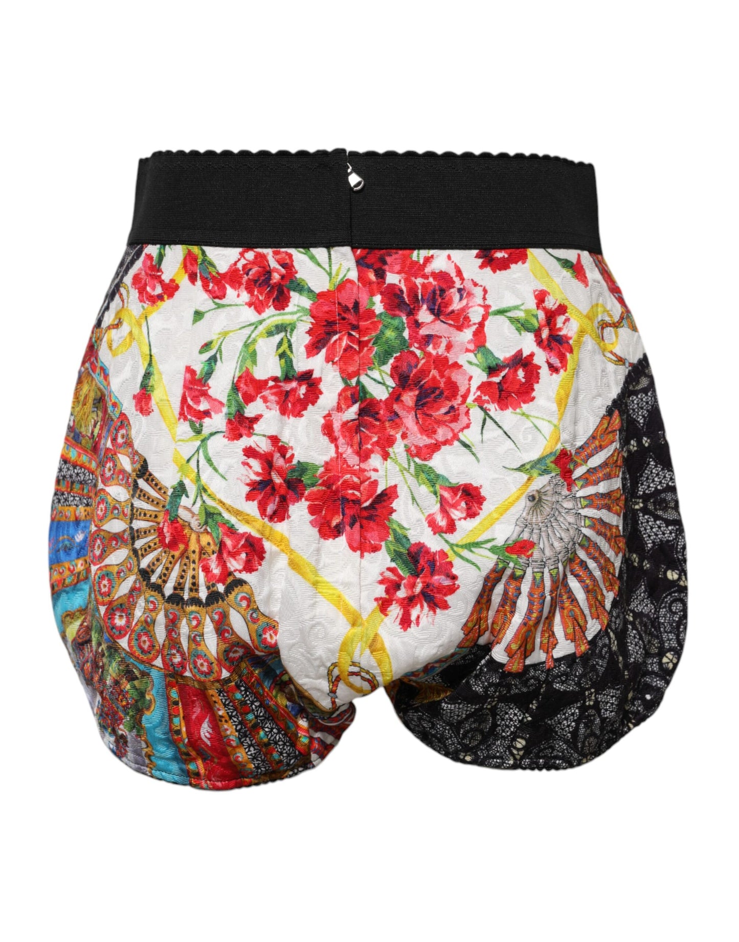 Short taille haute à fleurs multicolores Dolce & Gabbana
