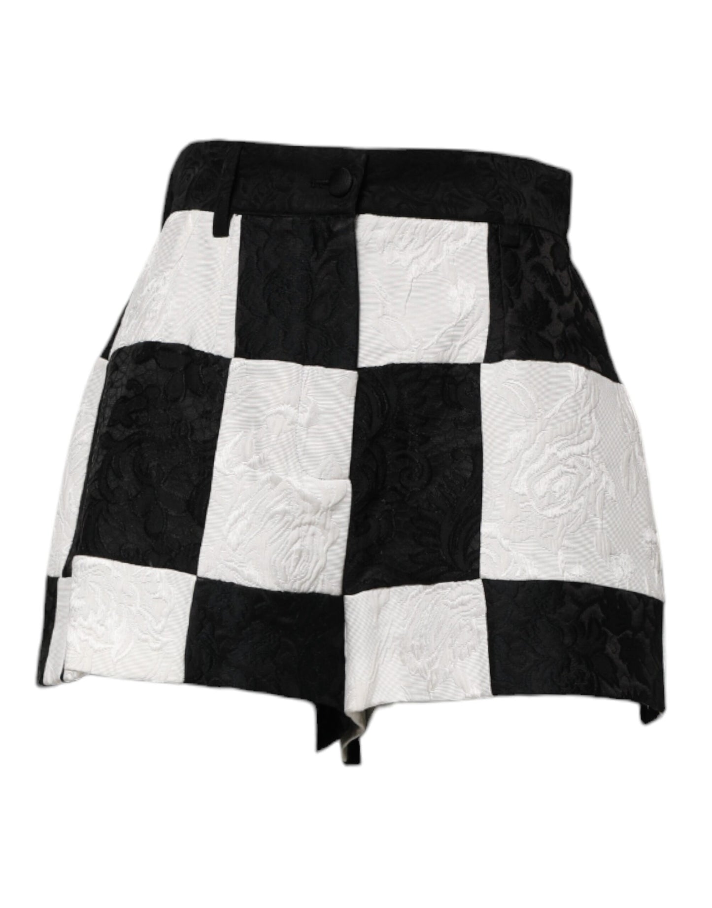 Short chaud Dolce & Gabbana en brocart floral noir et blanc