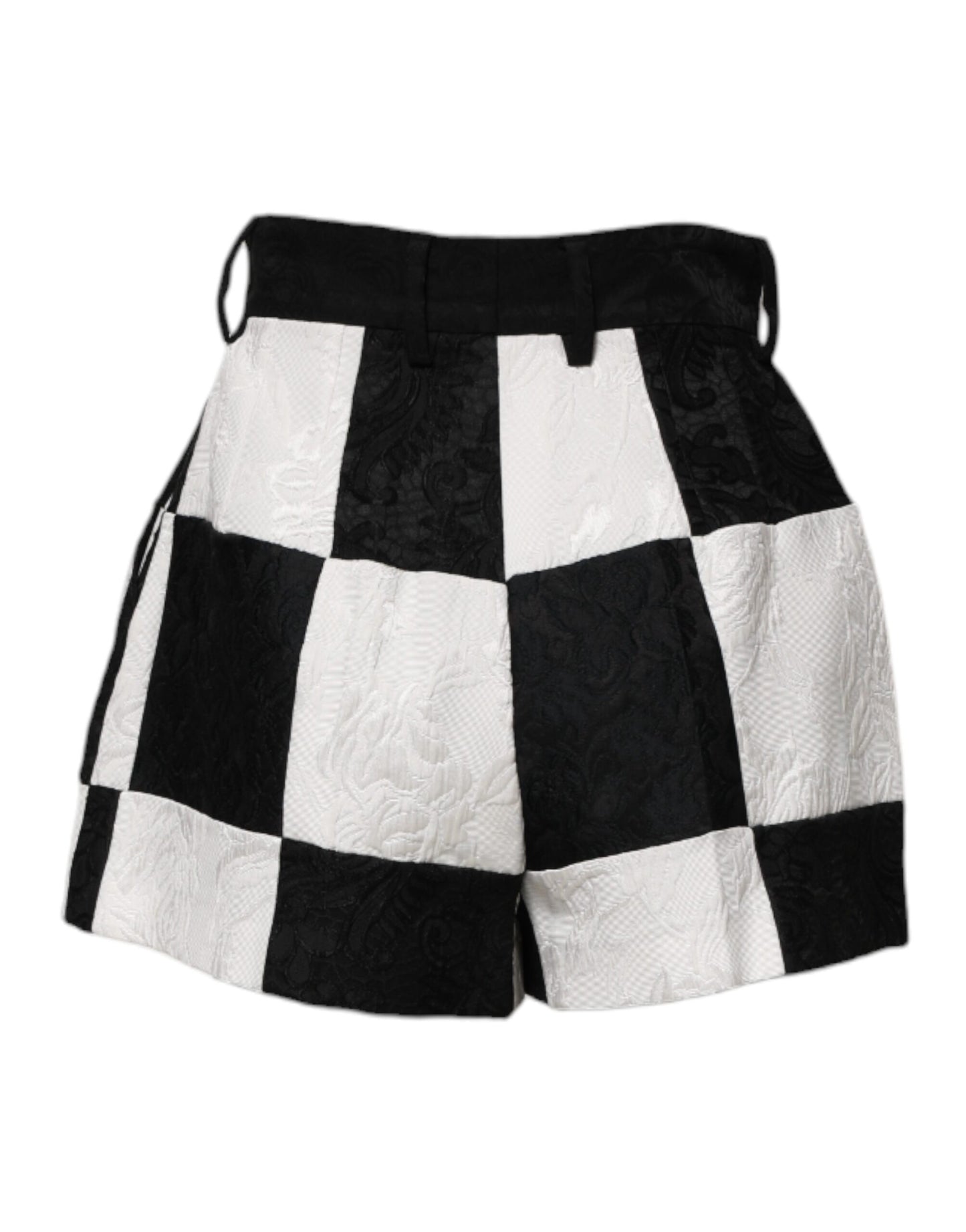 Short chaud Dolce & Gabbana en brocart floral noir et blanc