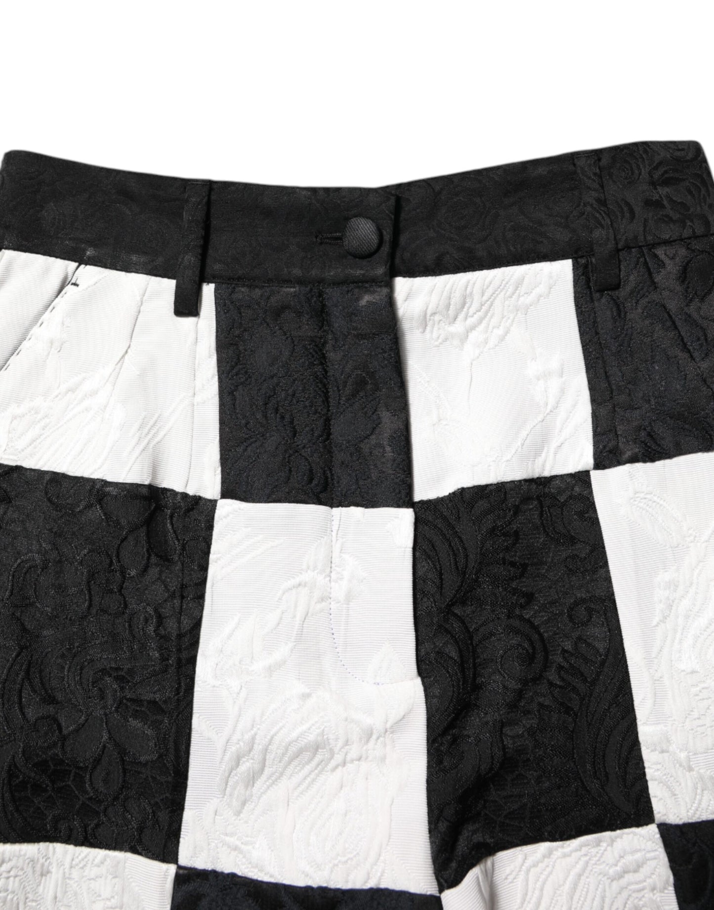 Short chaud Dolce & Gabbana en brocart floral noir et blanc