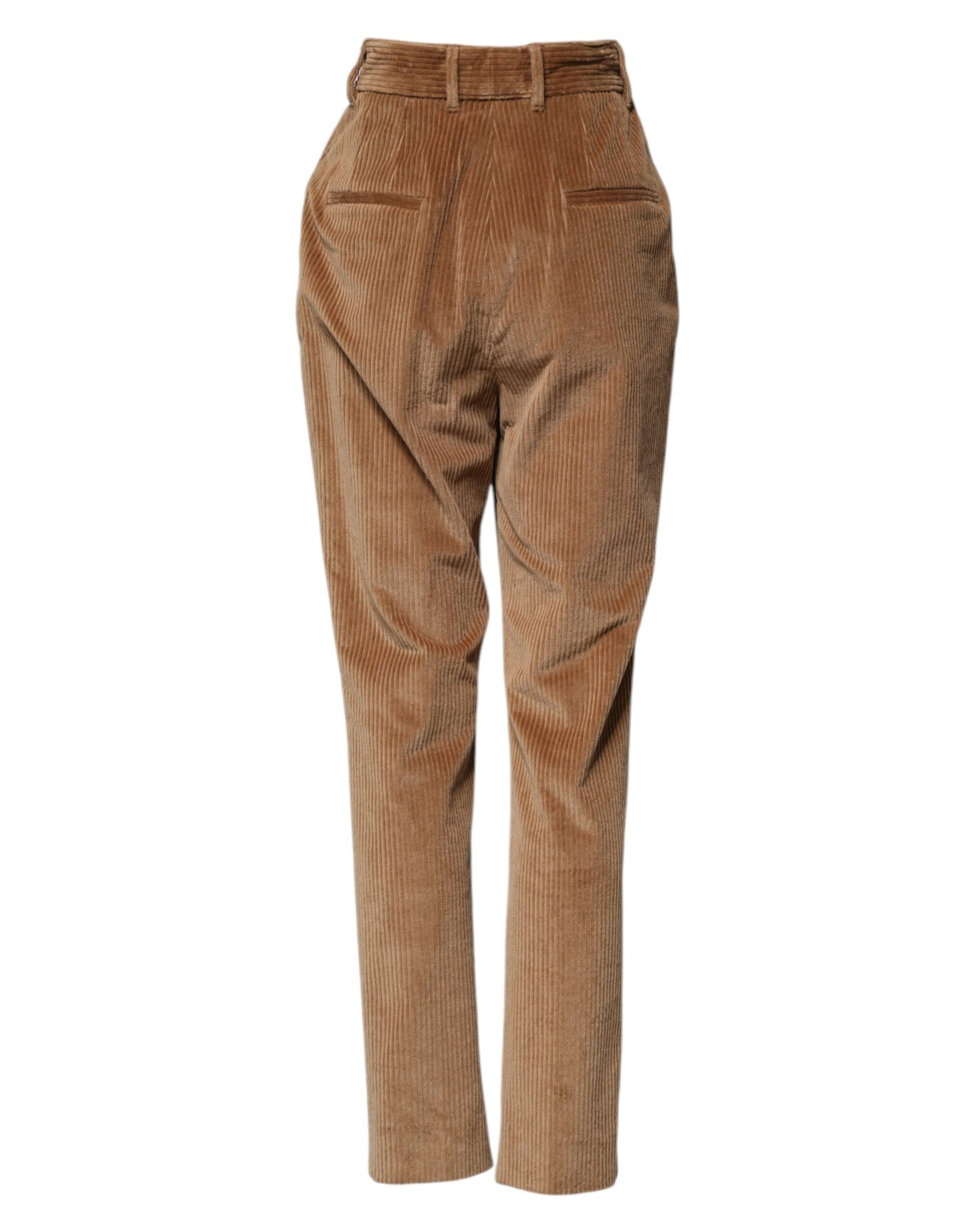 Pantalon fuselé en velours côtelé de coton marron Dolce & Gabbana