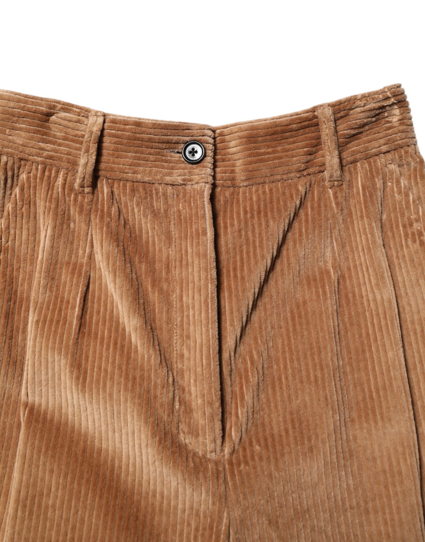 Pantalon fuselé en velours côtelé de coton marron Dolce & Gabbana