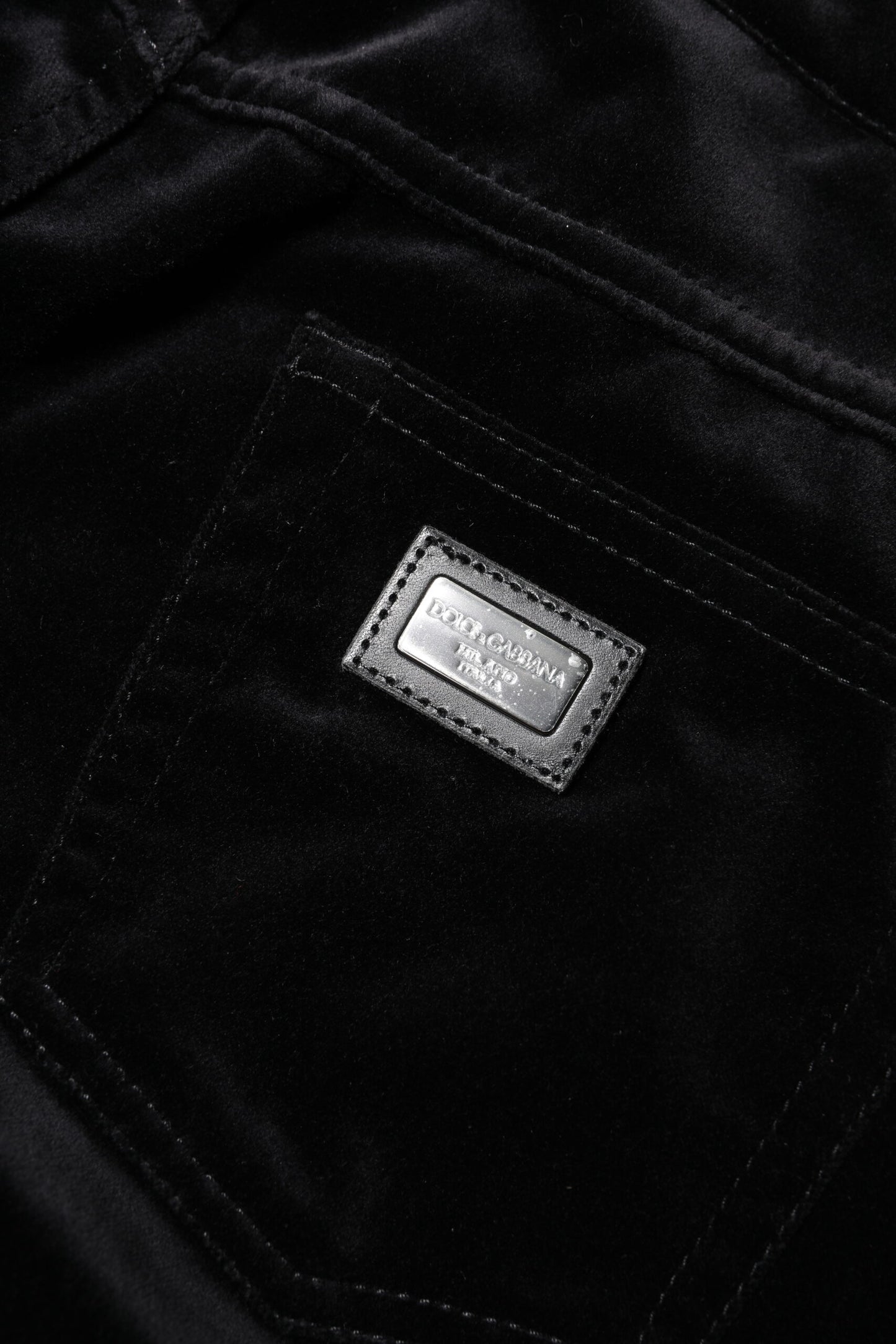 Jean skinny capri court en coton noir Dolce & Gabbana