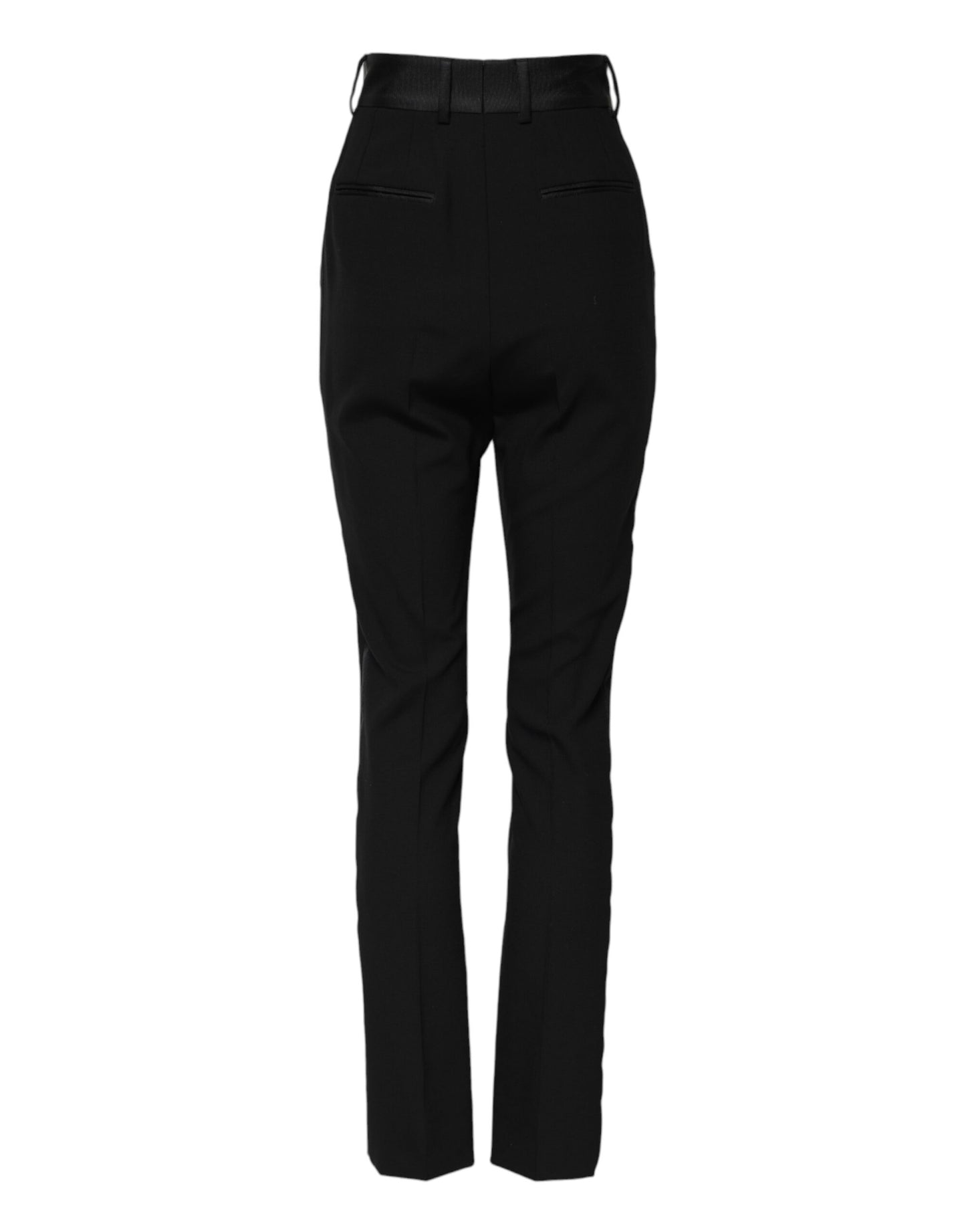 Pantalon skinny taille haute en laine noire Dolce & Gabbana
