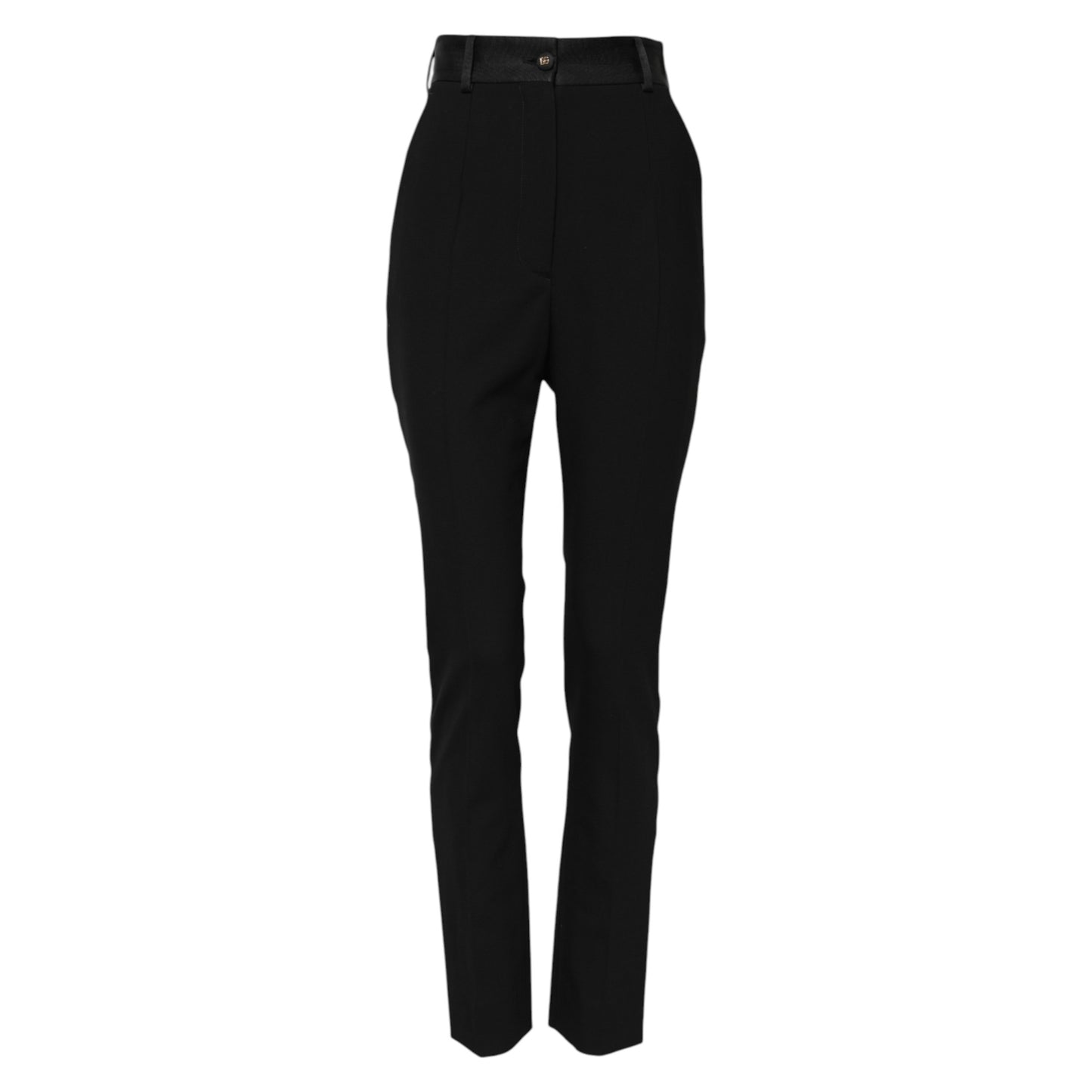 Pantalon skinny taille haute en laine noire Dolce & Gabbana