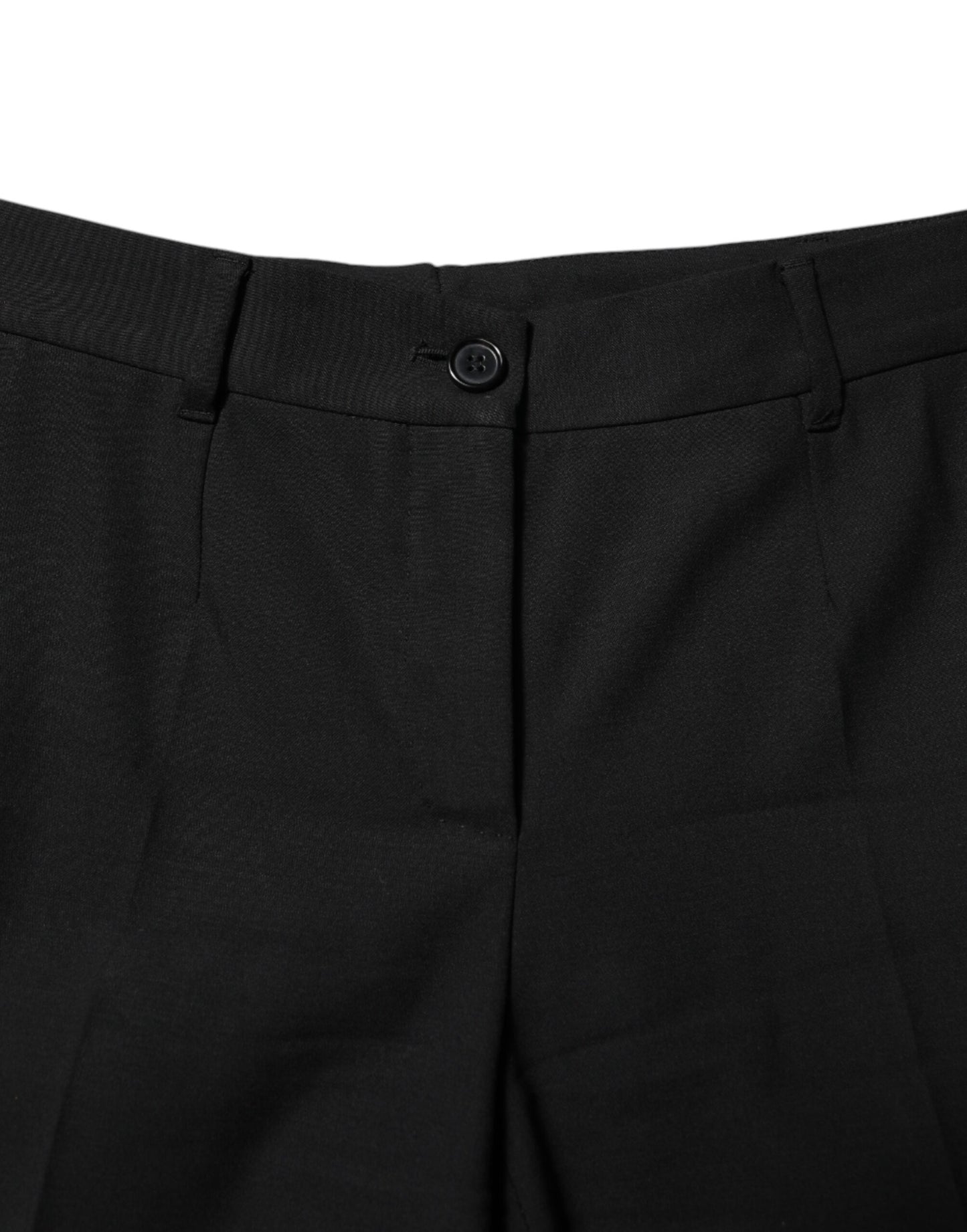 Pantalon fuselé taille haute en laine noire Dolce & Gabbana