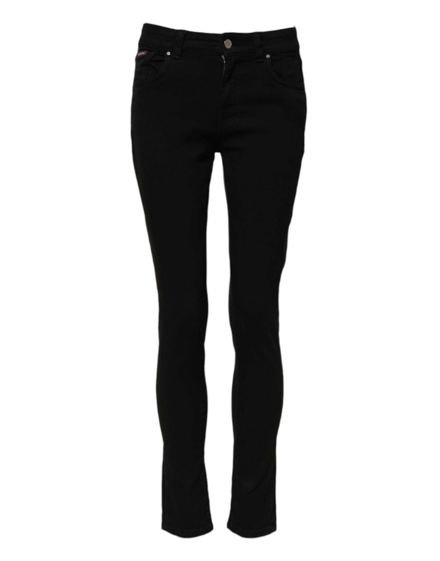 Jean skinny taille moyenne en coton noir Dolce & Gabbana
