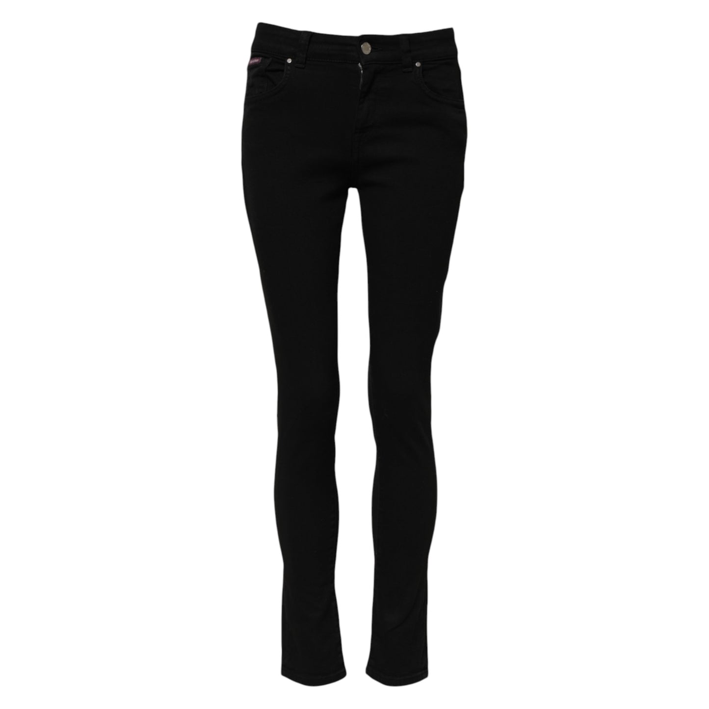 Jean skinny taille moyenne en coton noir Dolce & Gabbana