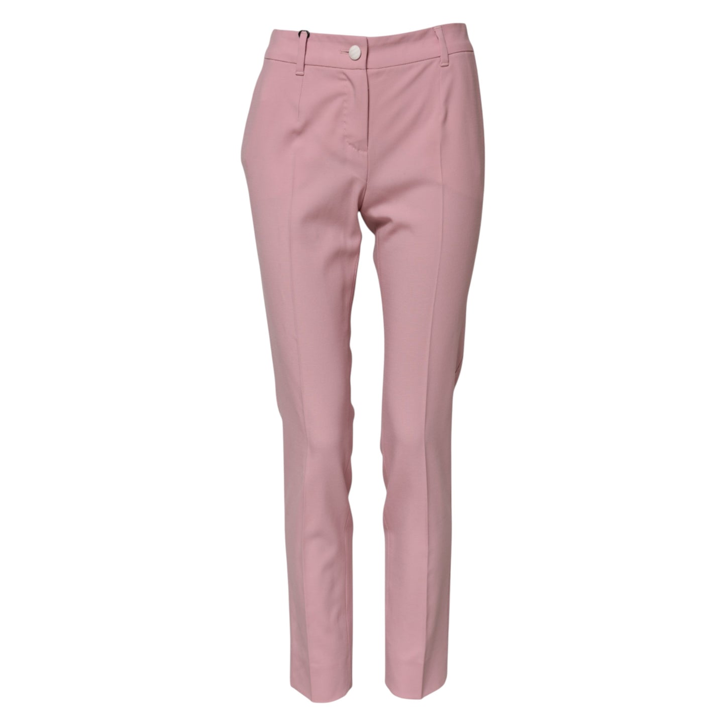Pantalon fuselé taille haute en laine rose Dolce & Gabbana