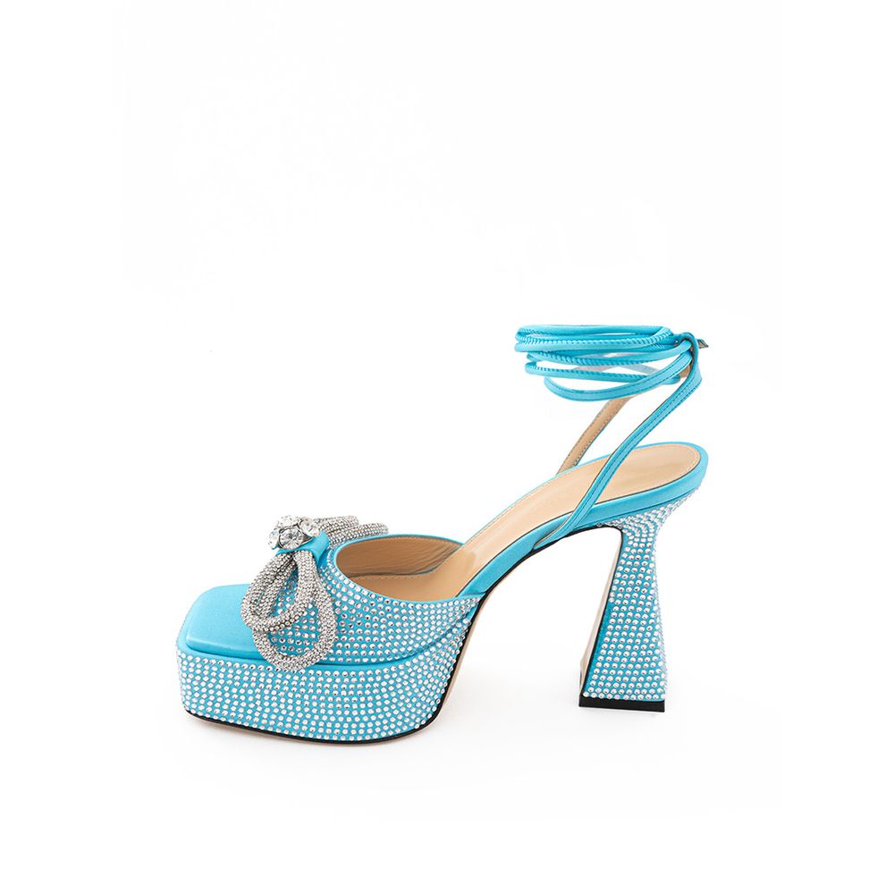 MACH & MACH Plateforme en cuir bleu