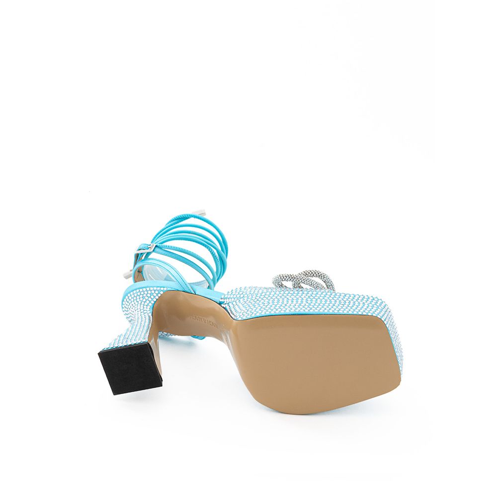 MACH & MACH Plateforme en cuir bleu