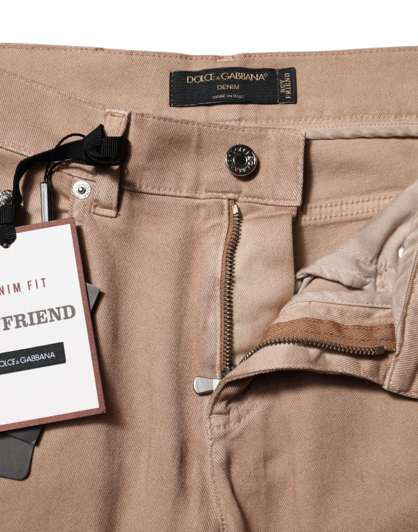 Pantalon boyfriend en denim marron Dolce & Gabbana