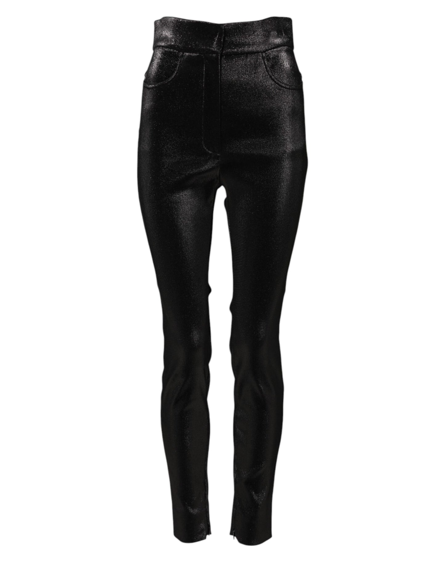 Pantalon skinny en coton stretch noir Dolce & Gabbana en fil de lurex