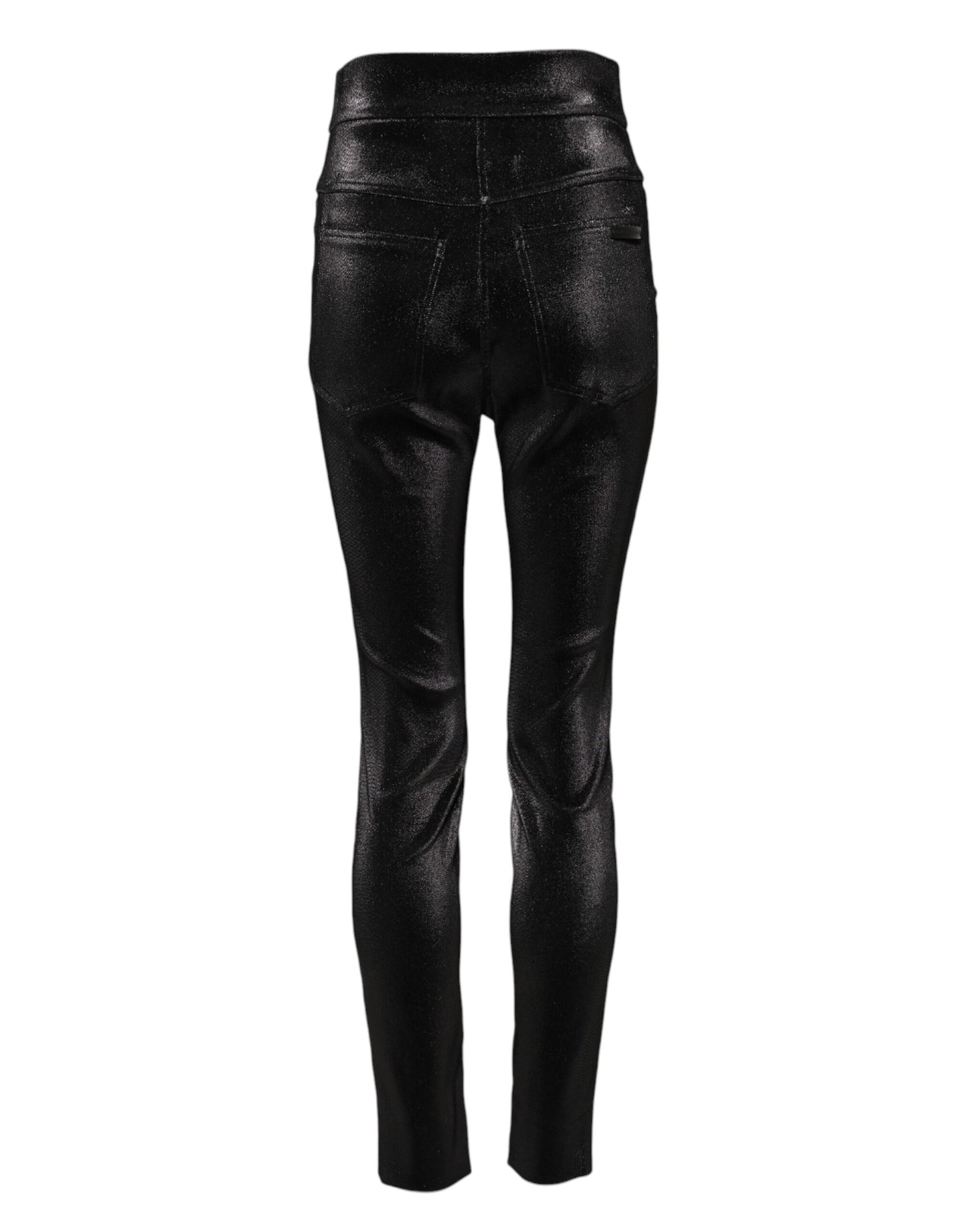 Pantalon skinny en coton stretch noir Dolce & Gabbana en fil de lurex
