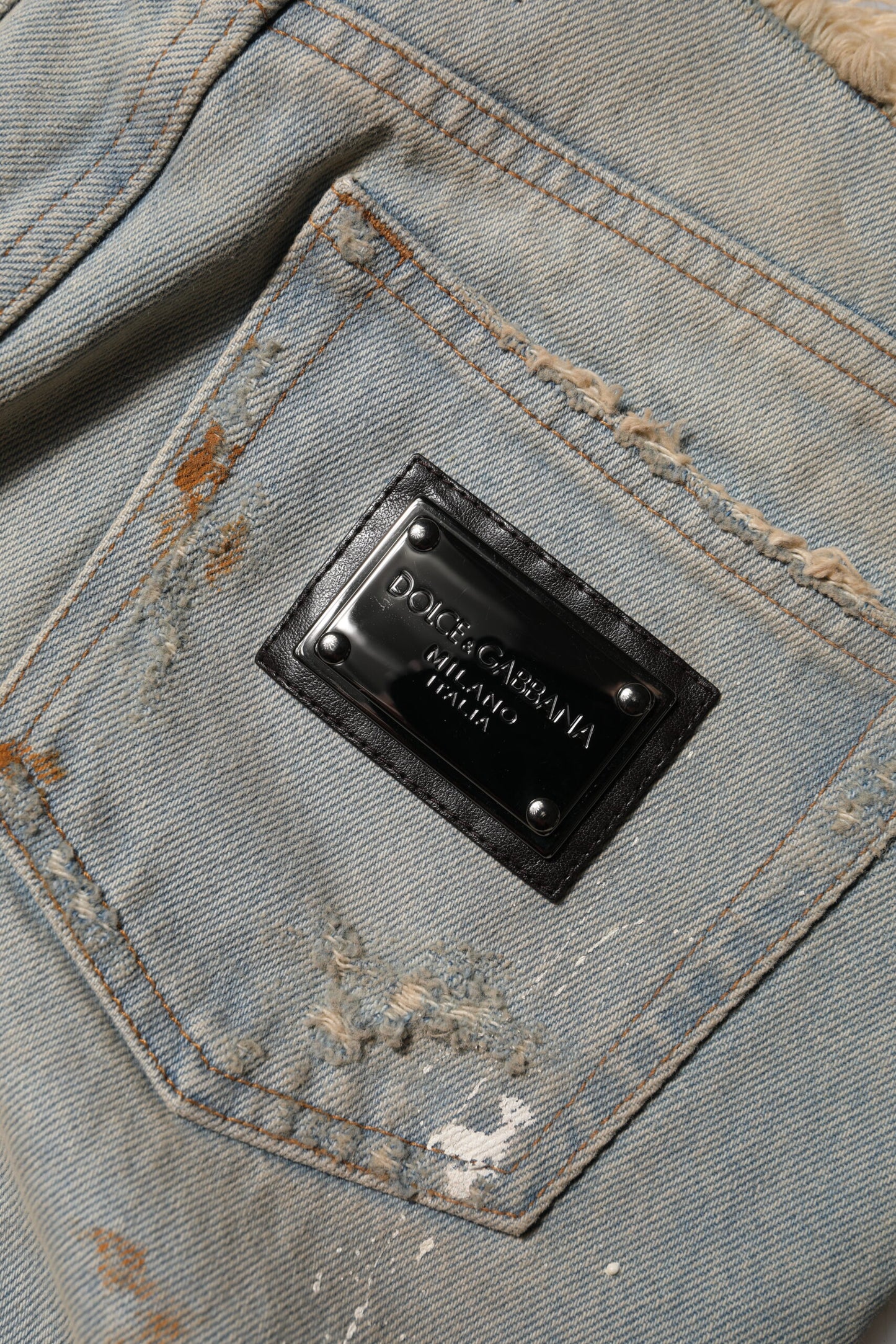 Jean skinny taille haute bleu clair Dolce & Gabbana
