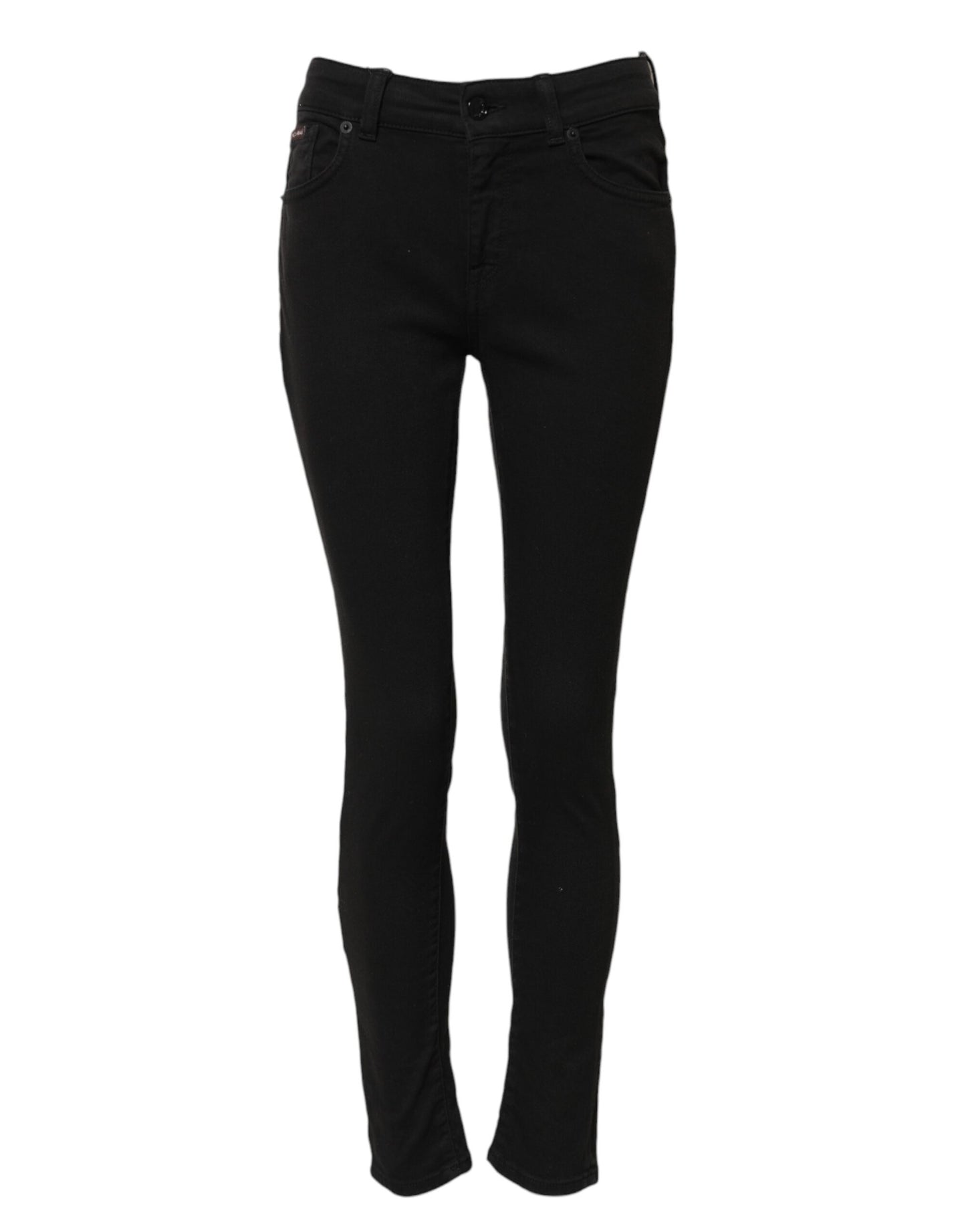 Jean skinny taille moyenne en coton noir Dolce & Gabbana
