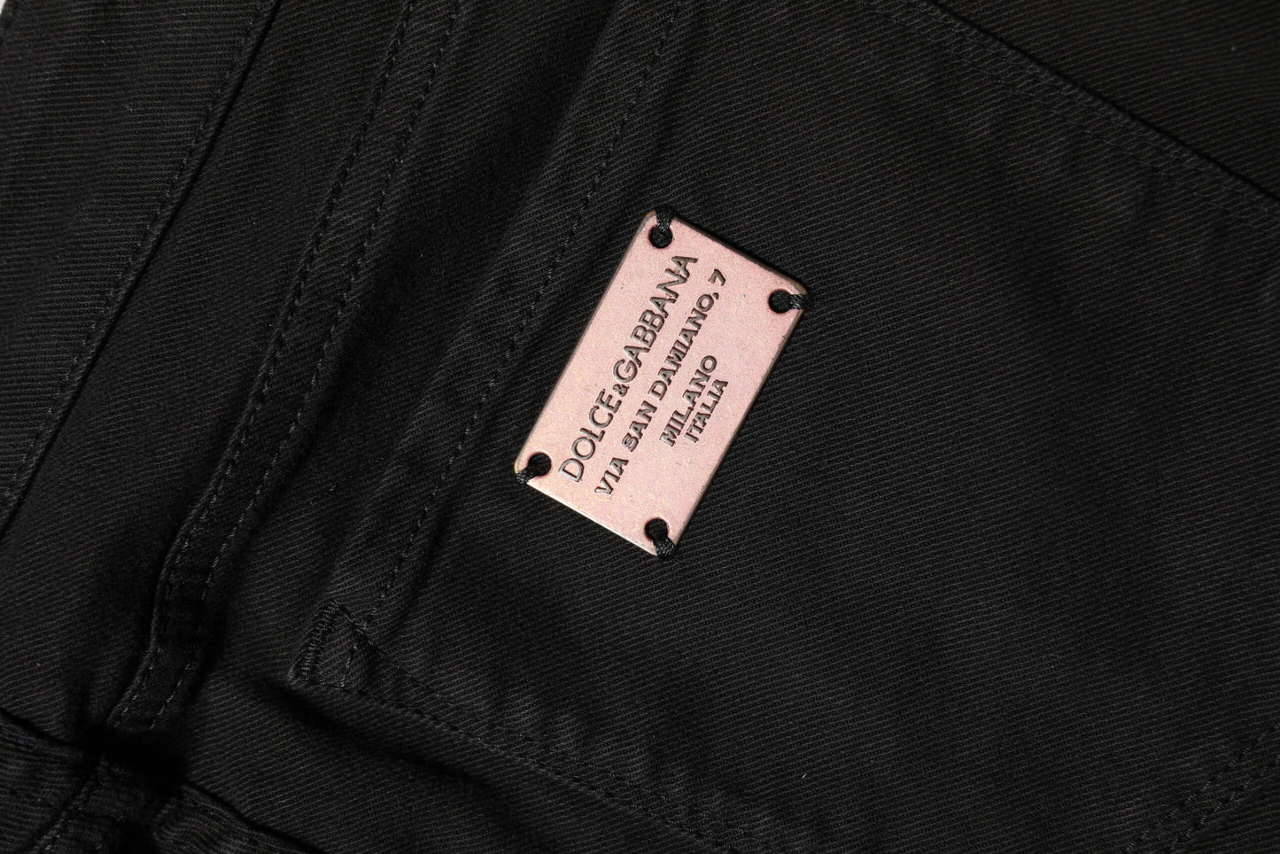Jean skinny taille moyenne en coton noir Dolce & Gabbana
