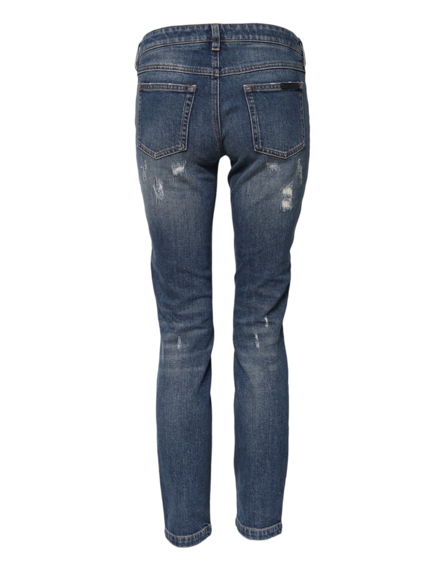 Jean skinny Dolce & Gabbana bleu avec broderie Play Card