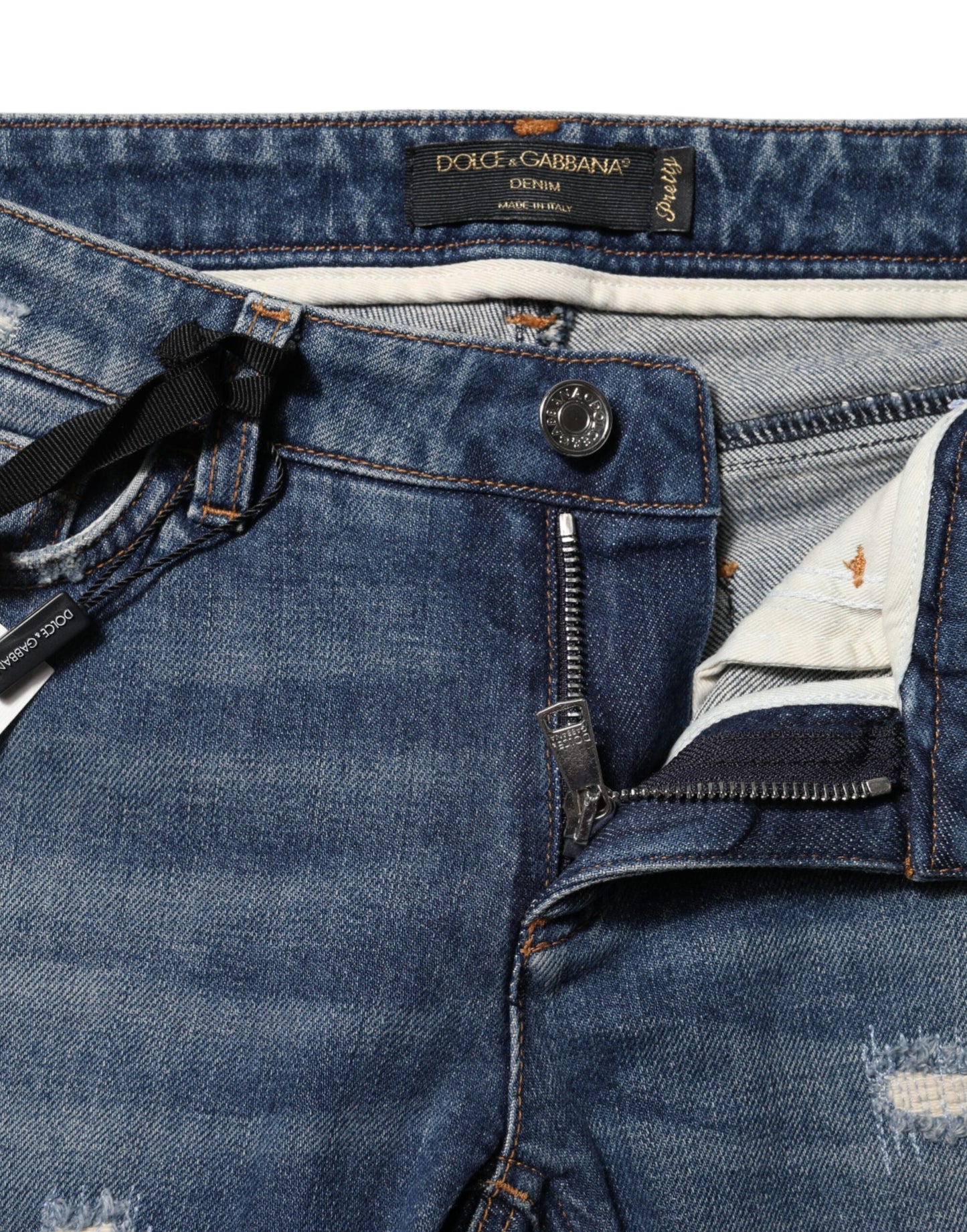 Jean skinny Dolce & Gabbana bleu avec broderie Play Card