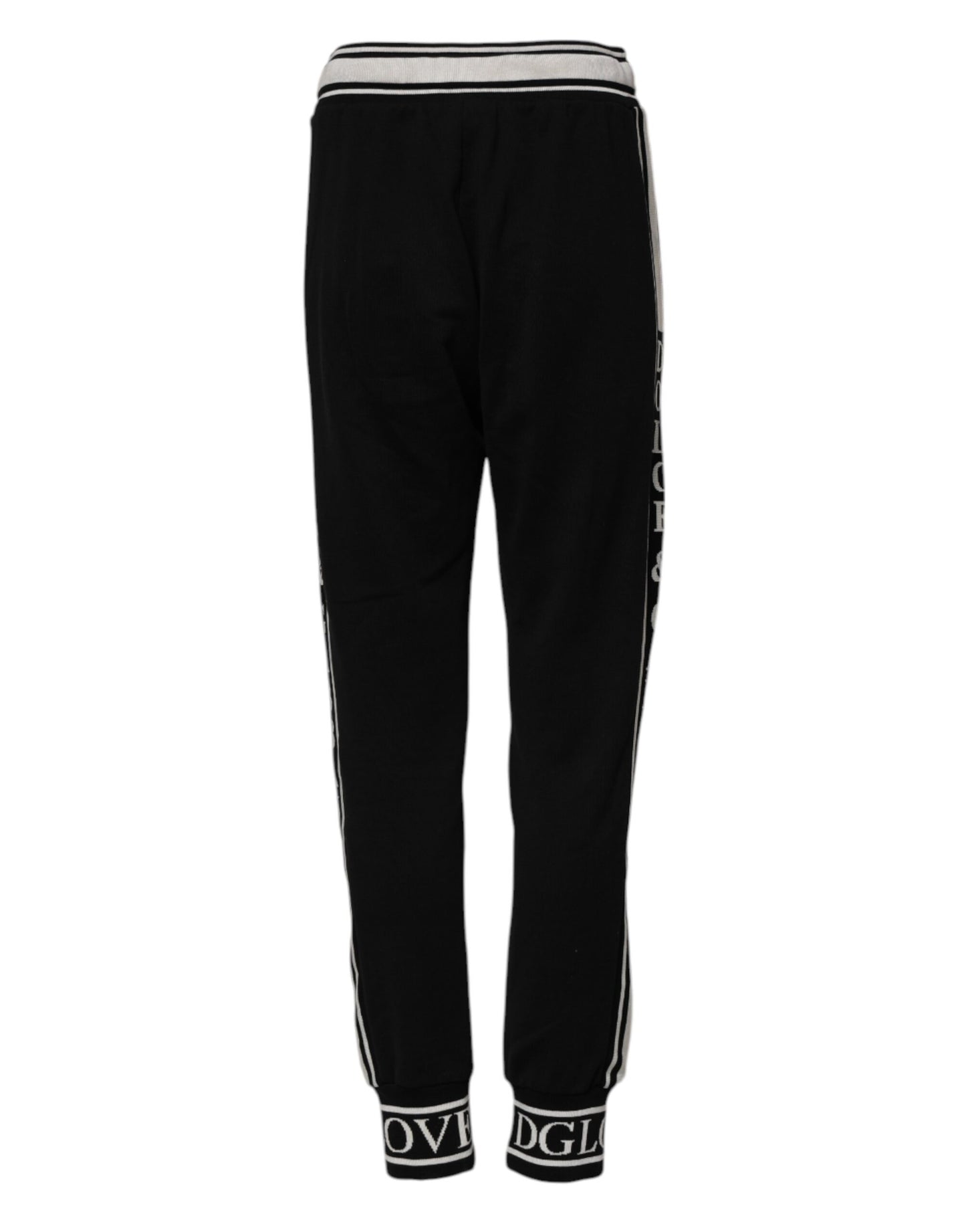 Pantalon de jogging en coton noir avec logo Dolce & Gabbana