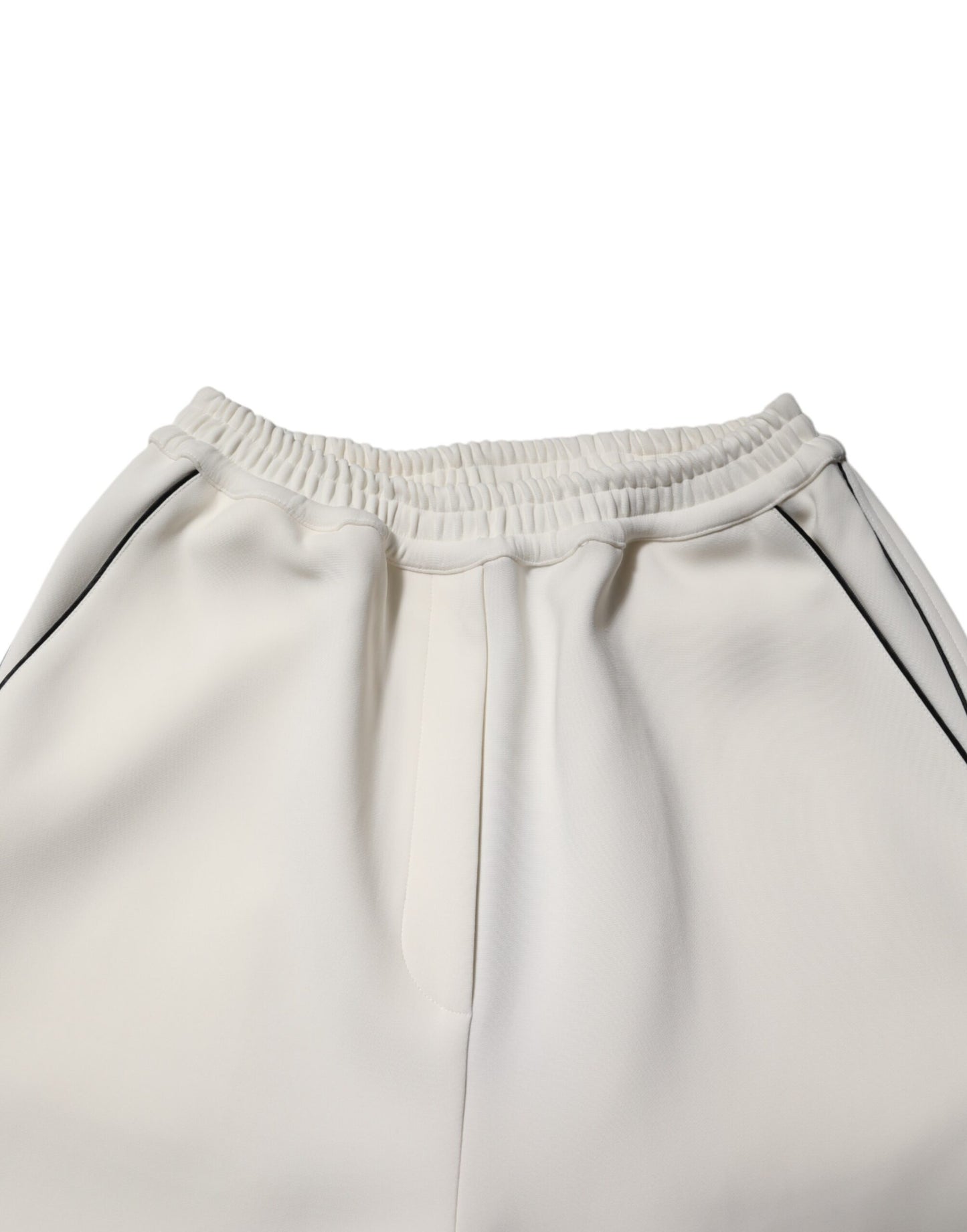 Dolce & Gabbana – Weiße Viskose-Schlupfhose mit weitem Bein
