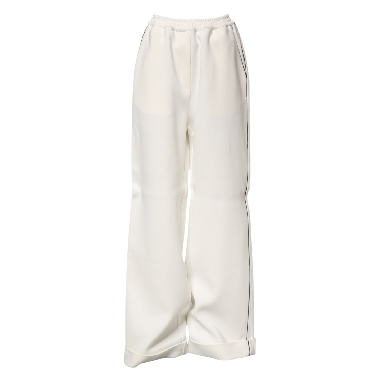 Dolce & Gabbana – Weiße Viskose-Schlupfhose mit weitem Bein