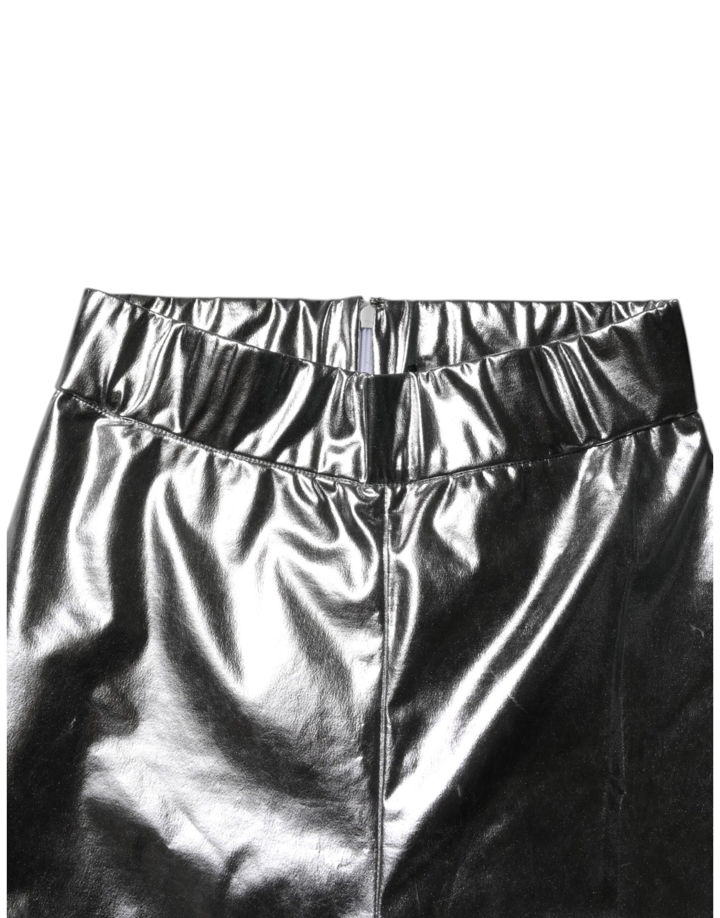 Pantalon legging slim en polyester métallisé argent Dolce & Gabbana