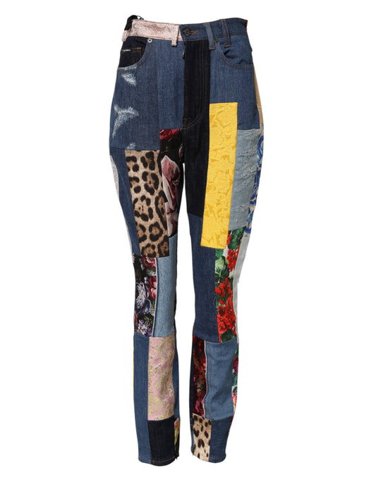 Jean skinny patchwork multicolore Dolce & Gabbana
