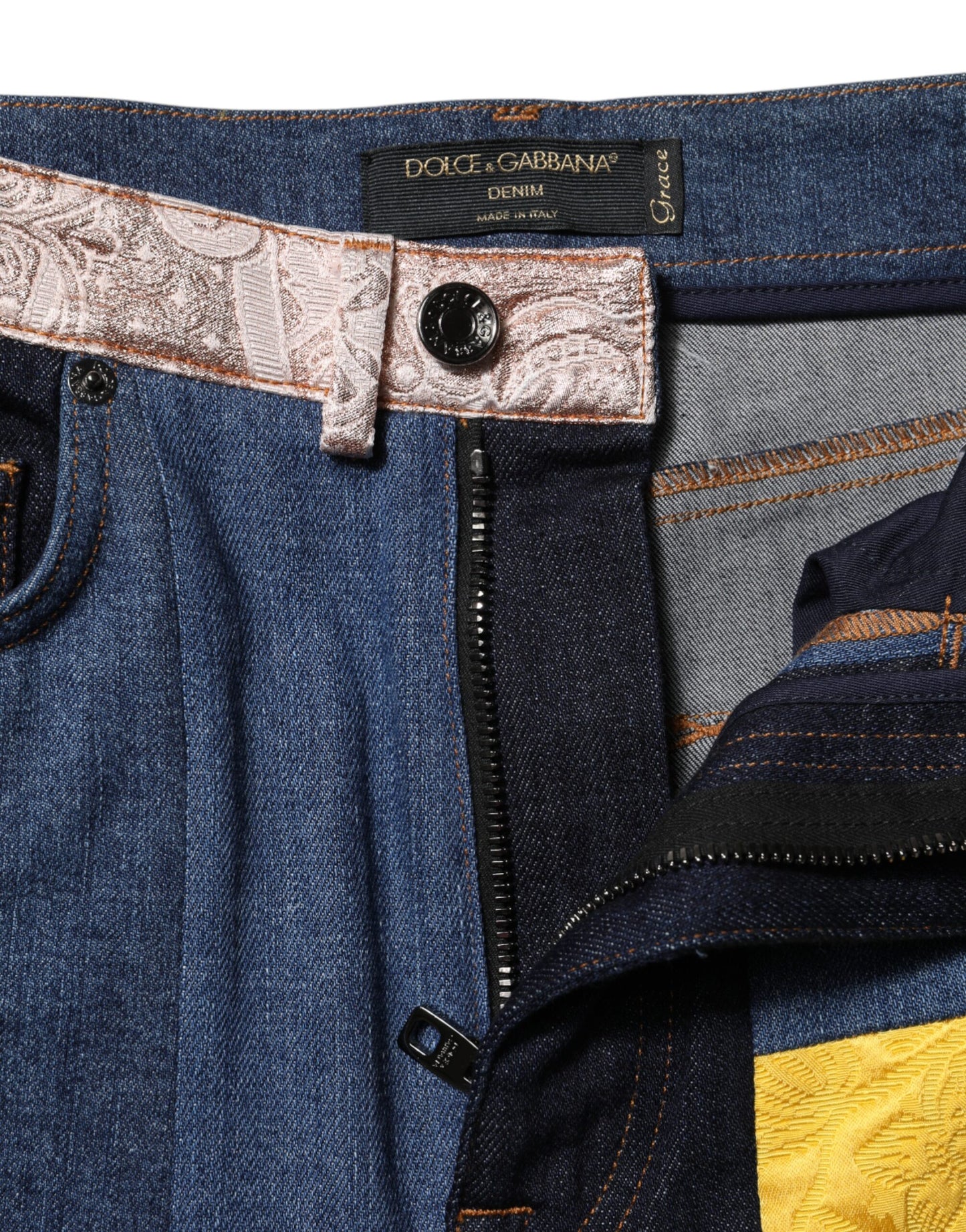 Dolce & Gabbana Multicolor Patchwork Skinny Denim Jeans