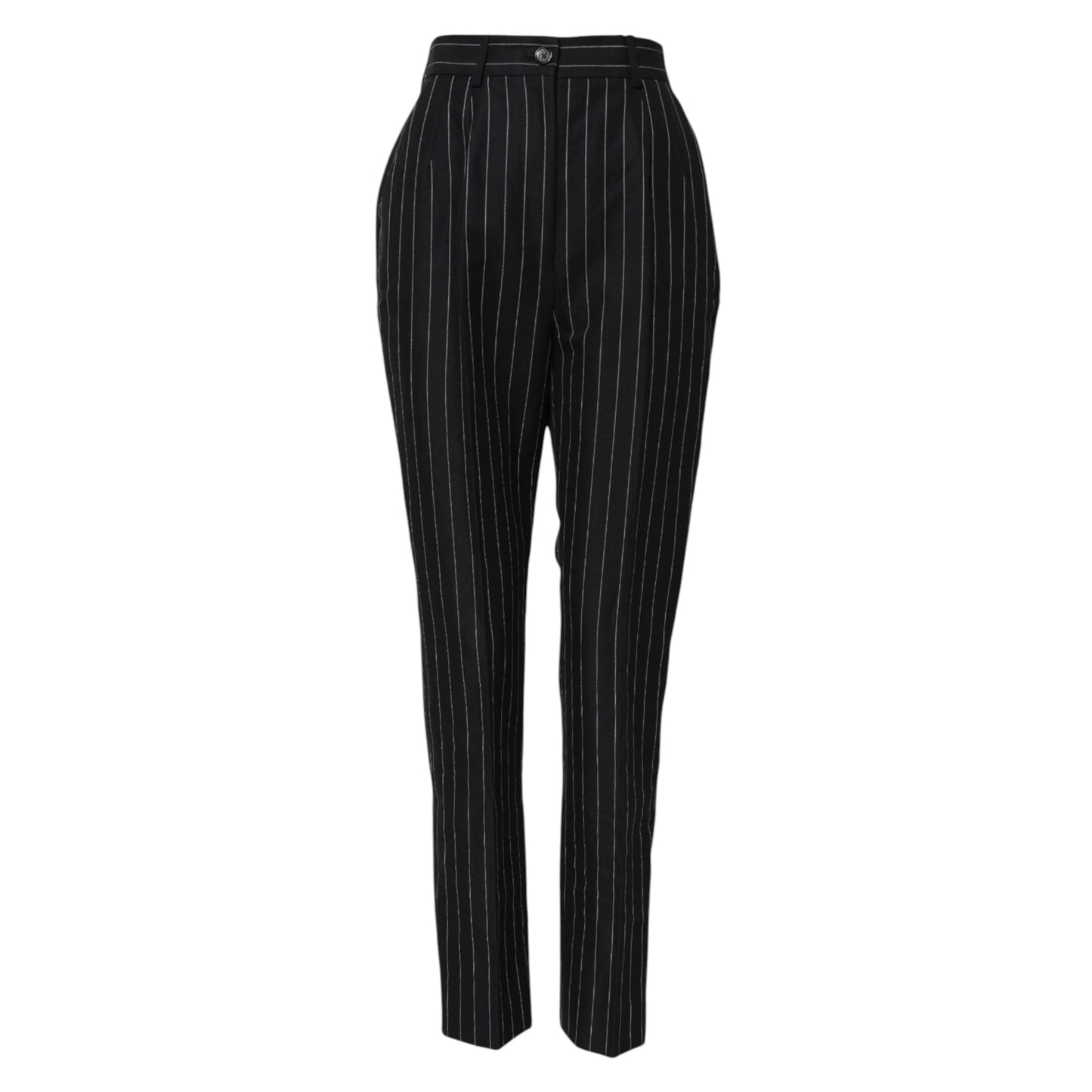 Pantalon fuselé taille haute à rayures noires Dolce & Gabbana