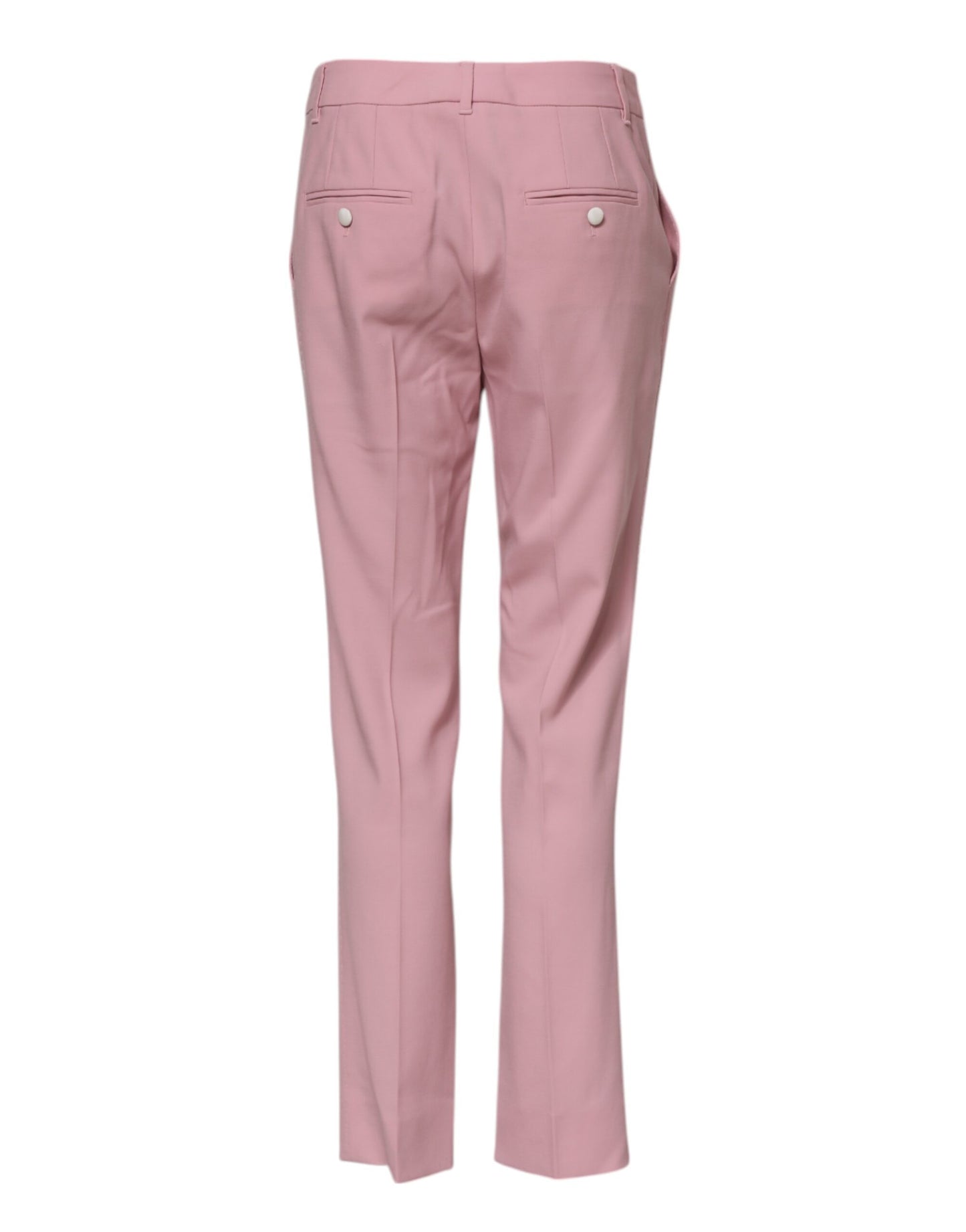 Pantalon fuselé taille moyenne en laine rose Dolce & Gabbana