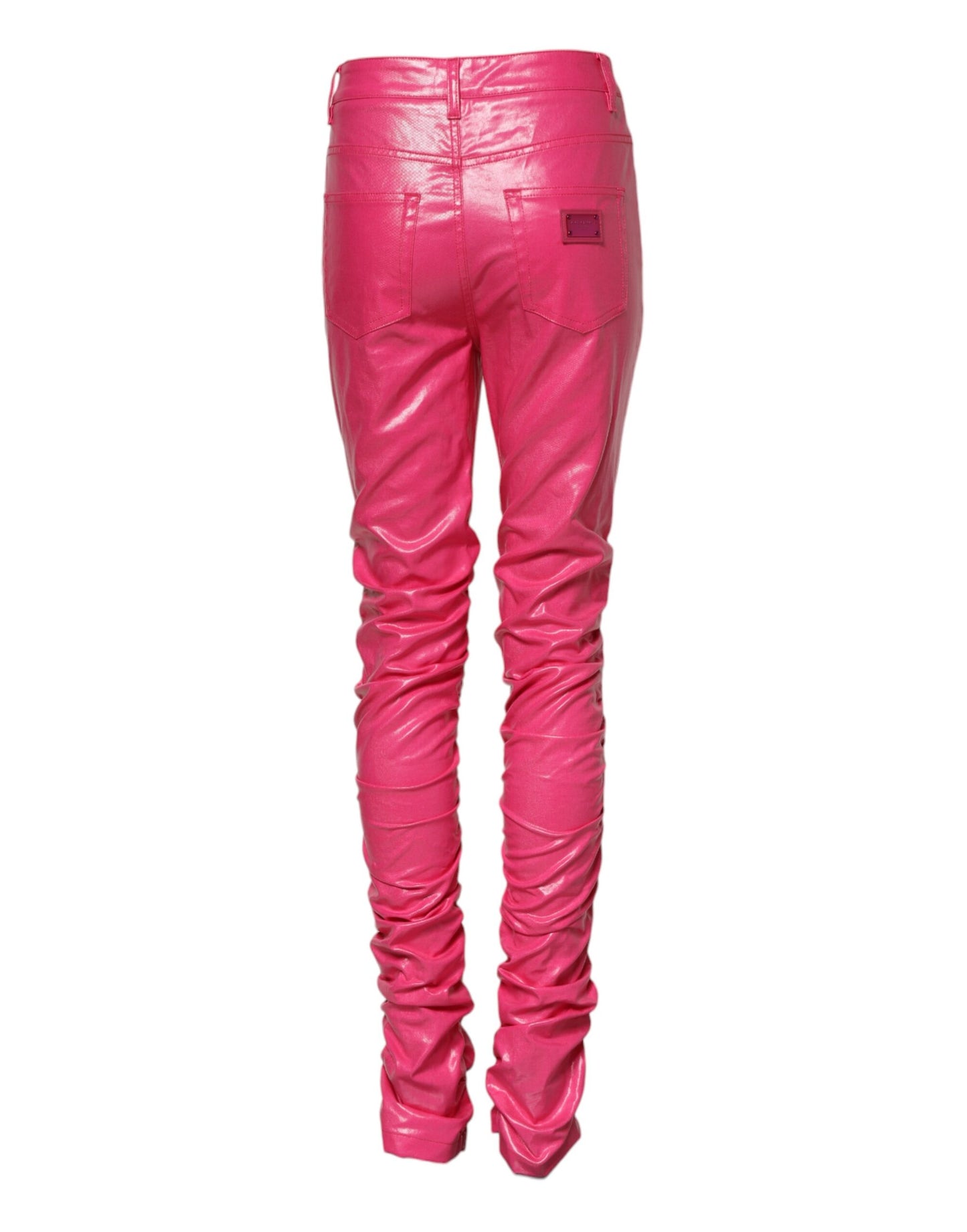 Jean skinny taille haute en coton rose Dolce & Gabbana