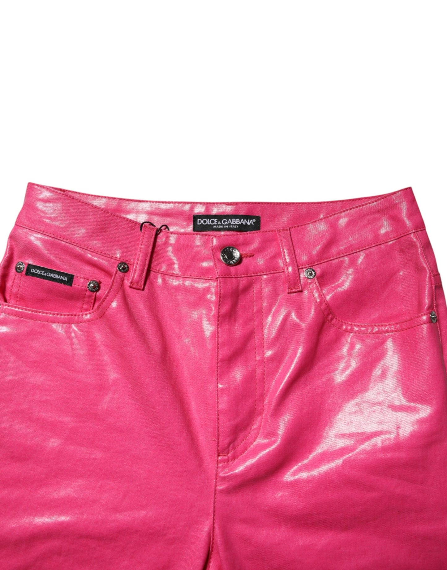 Jean skinny taille haute en coton rose Dolce & Gabbana