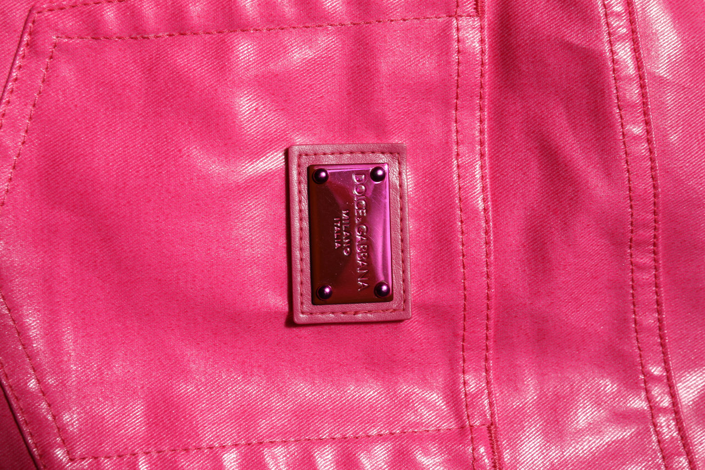 Jean skinny taille haute en coton rose Dolce & Gabbana