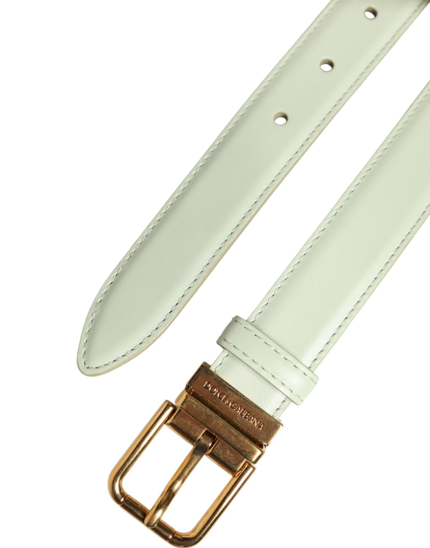 Ceinture Dolce & Gabbana en cuir vert clair avec boucle en métal doré