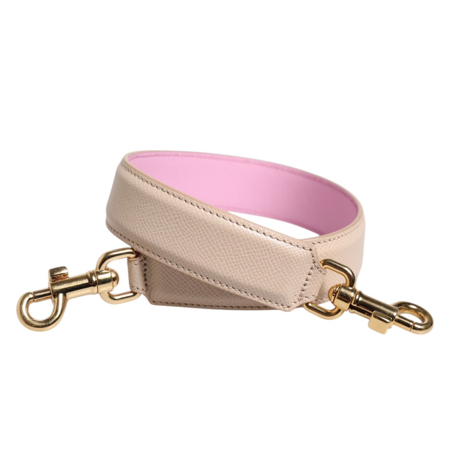 Bandoulière accessoire pour sac à main en cuir beige rose Dolce & Gabbana