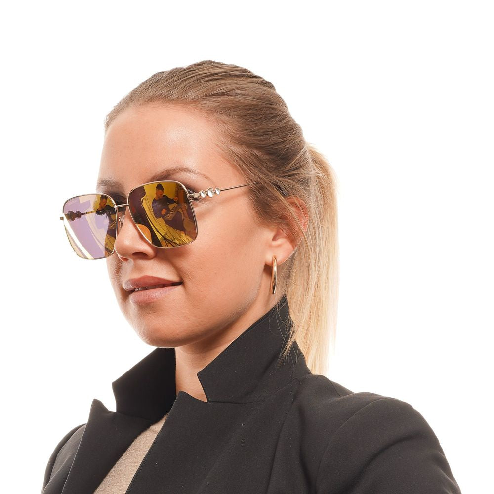 Lunettes de soleil Swarovski dorées pour femmes