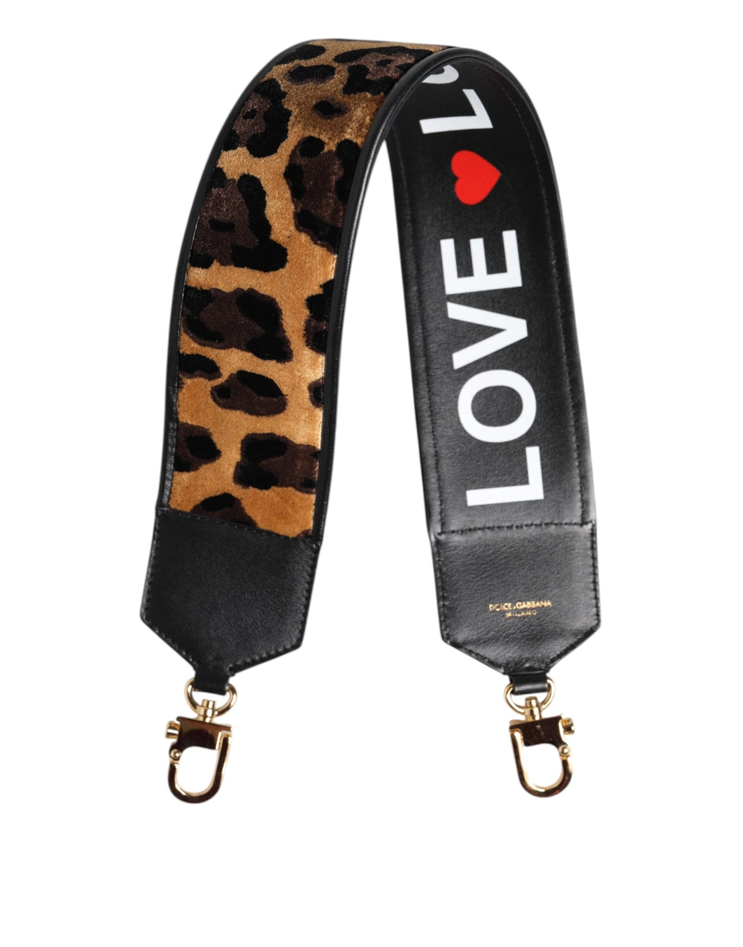 Sac bandoulière réversible imprimé léopard noir Dolce & Gabbana