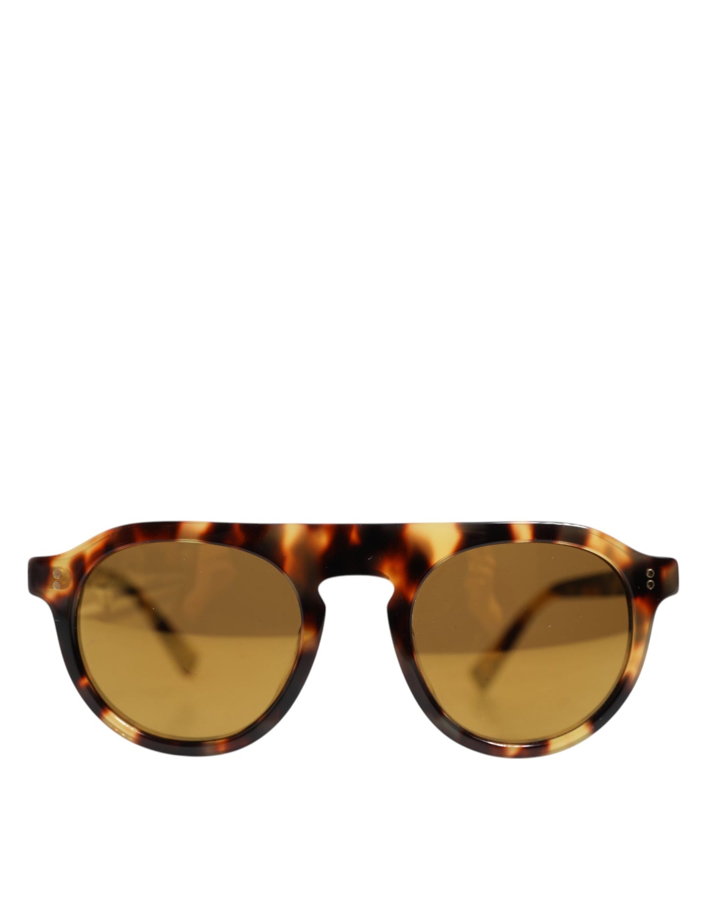 Lunettes de soleil rondes en acétate marron à imprimé léopard Dolce & Gabbana
