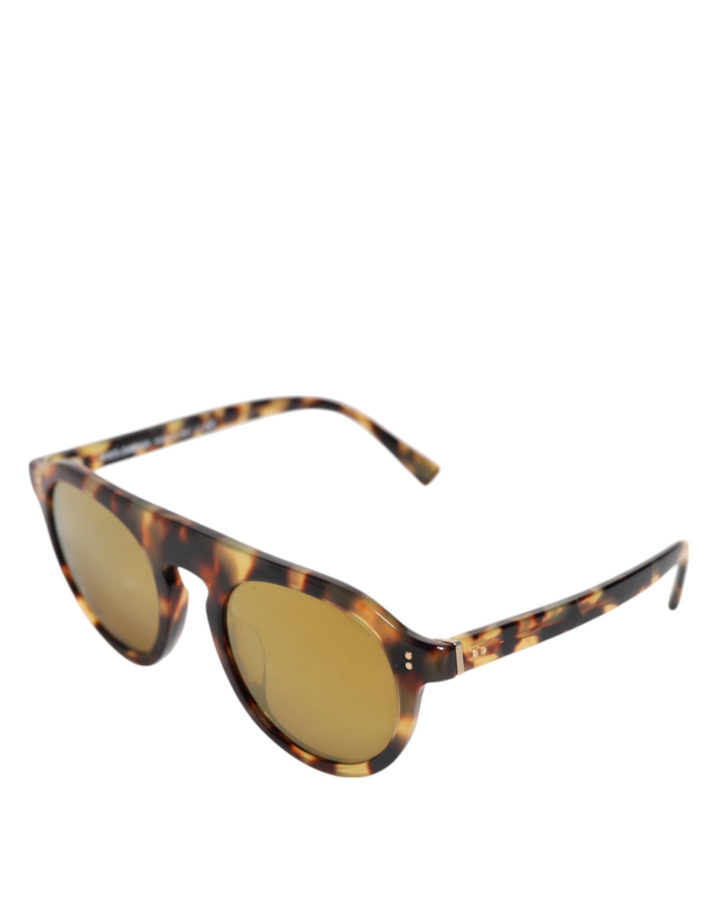 Lunettes de soleil rondes en acétate marron à imprimé léopard Dolce & Gabbana