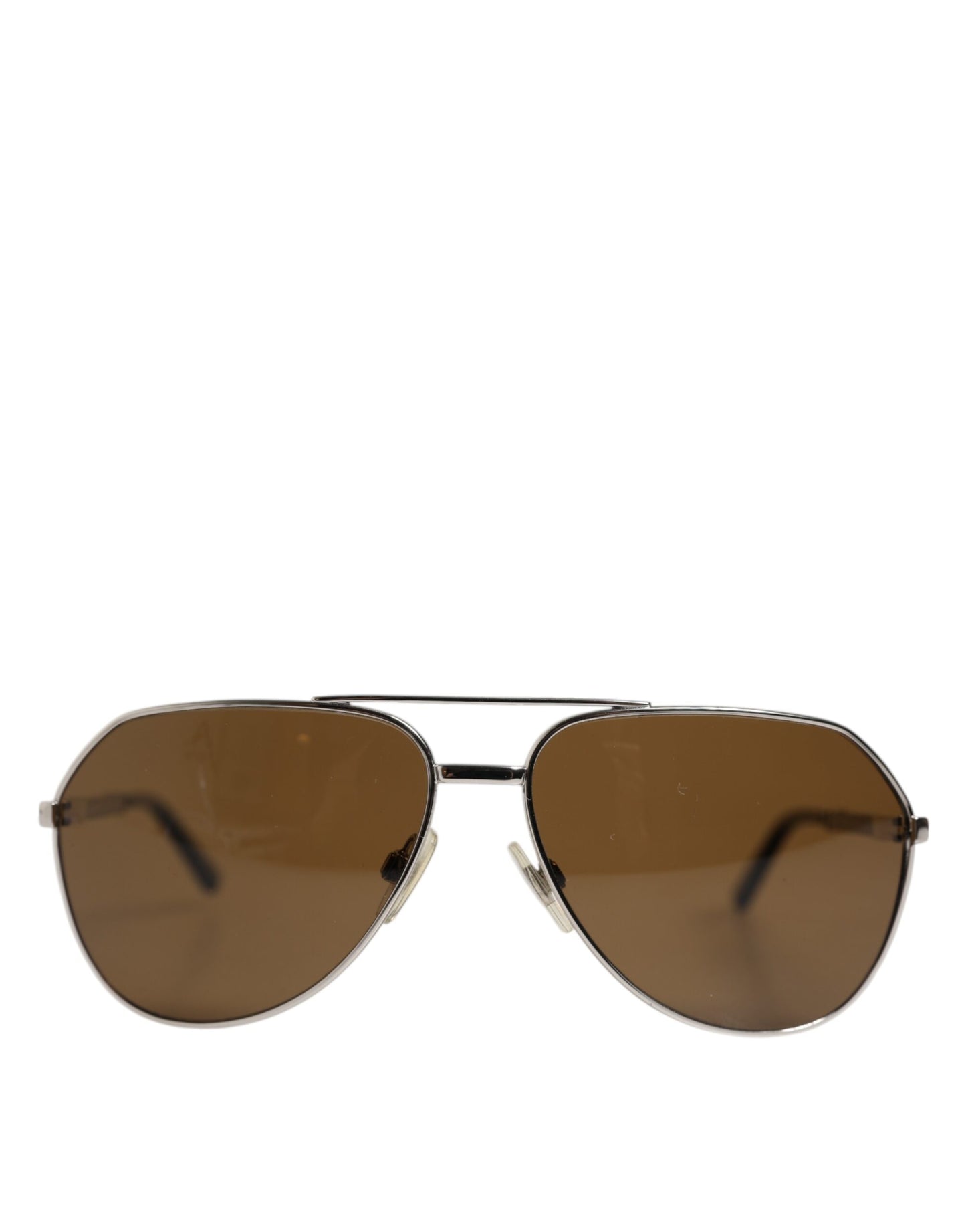 Lunettes de soleil pilote classiques en acier argenté Dolce & Gabbana DG2073 à verres marron