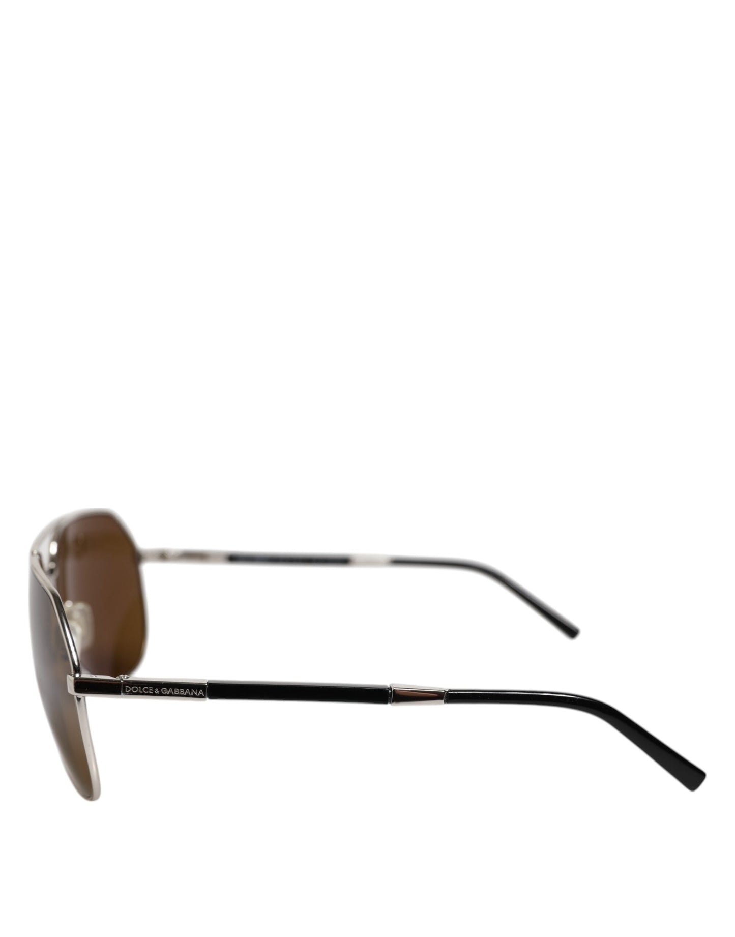 Lunettes de soleil pilote classiques en acier argenté Dolce & Gabbana DG2073 à verres marron
