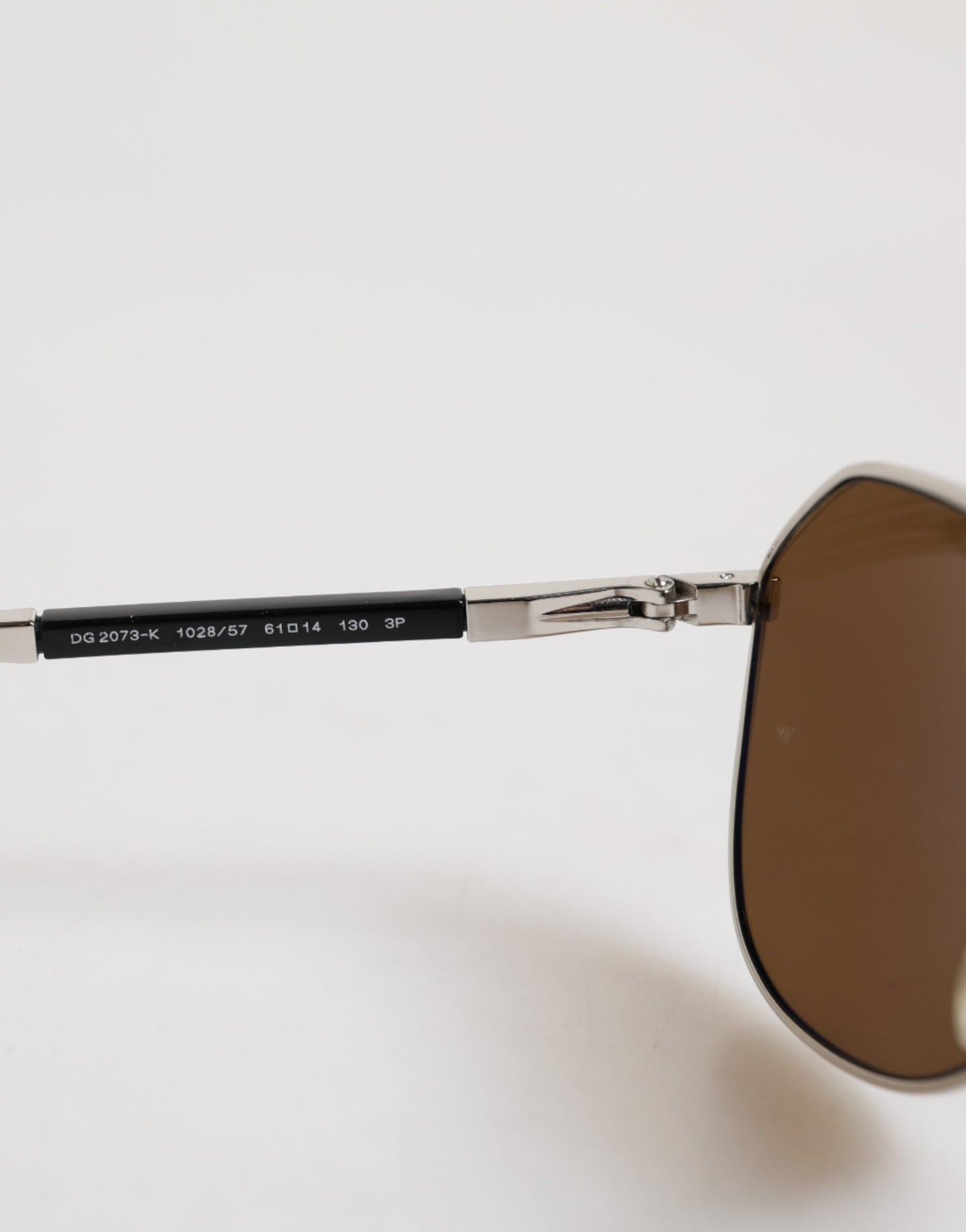 Lunettes de soleil pilote classiques en acier argenté Dolce & Gabbana DG2073 à verres marron