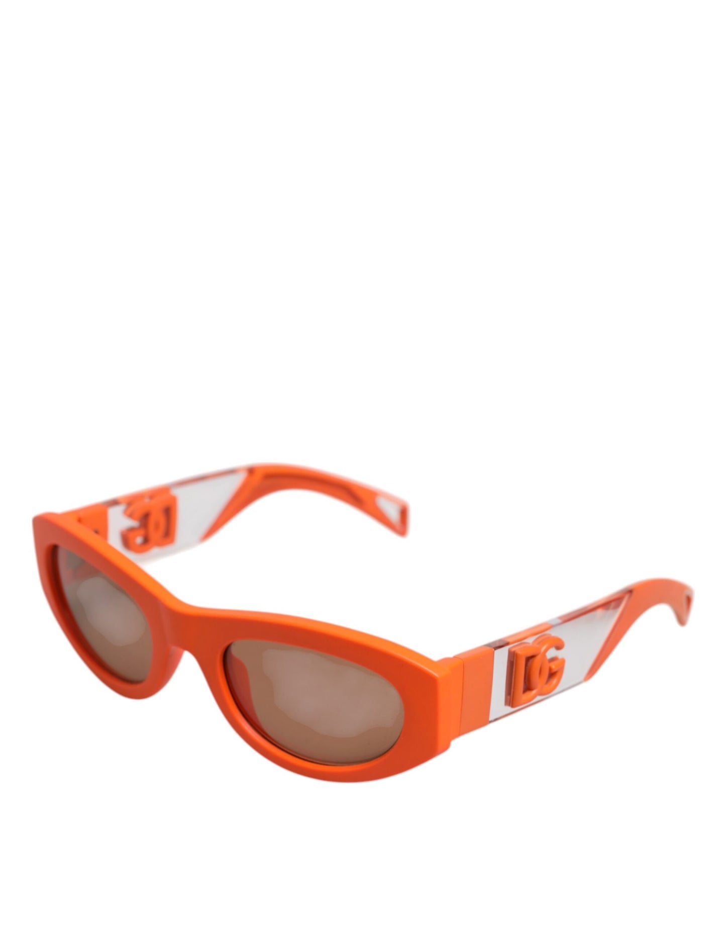 Lunettes de soleil à monture ovale orange Reborn To Live de Dolce & Gabbana avec logo