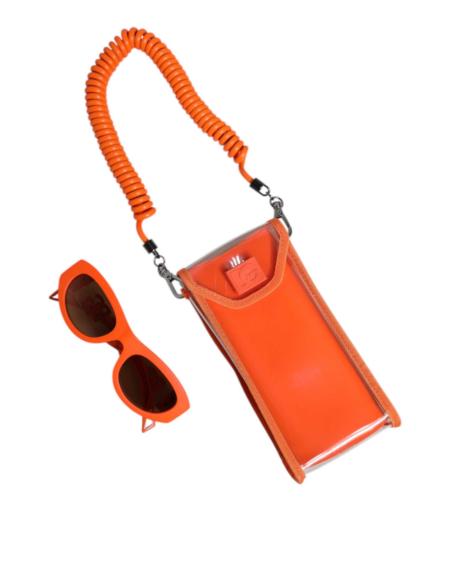 Lunettes de soleil à monture ovale orange Reborn To Live de Dolce & Gabbana avec logo