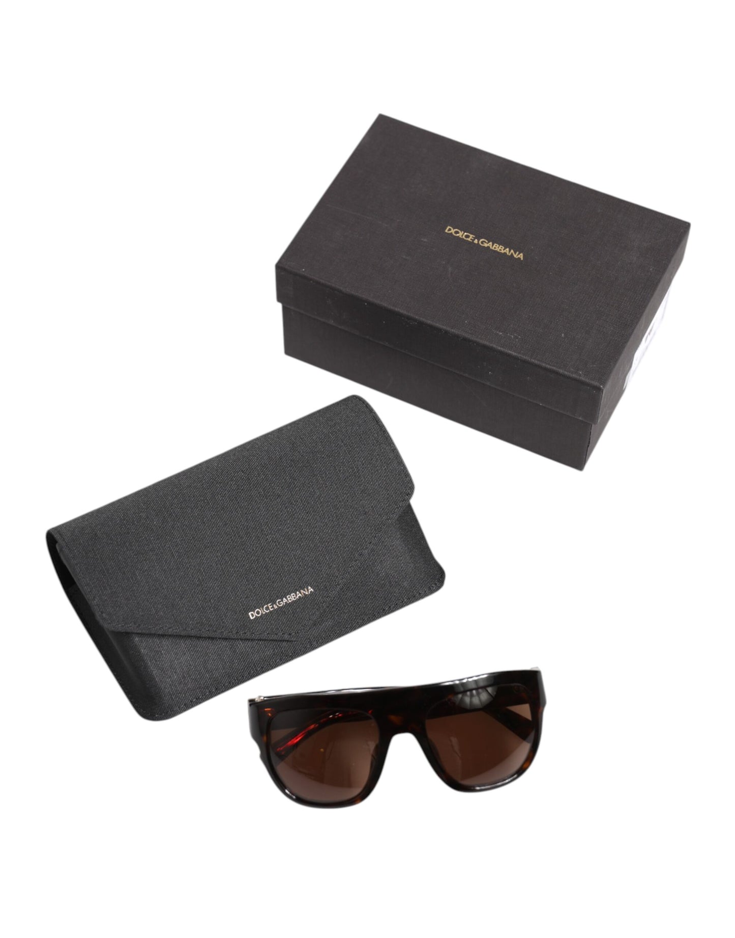 Lunettes de soleil carrées Dolce & Gabbana Havane marron foncé DG4398F