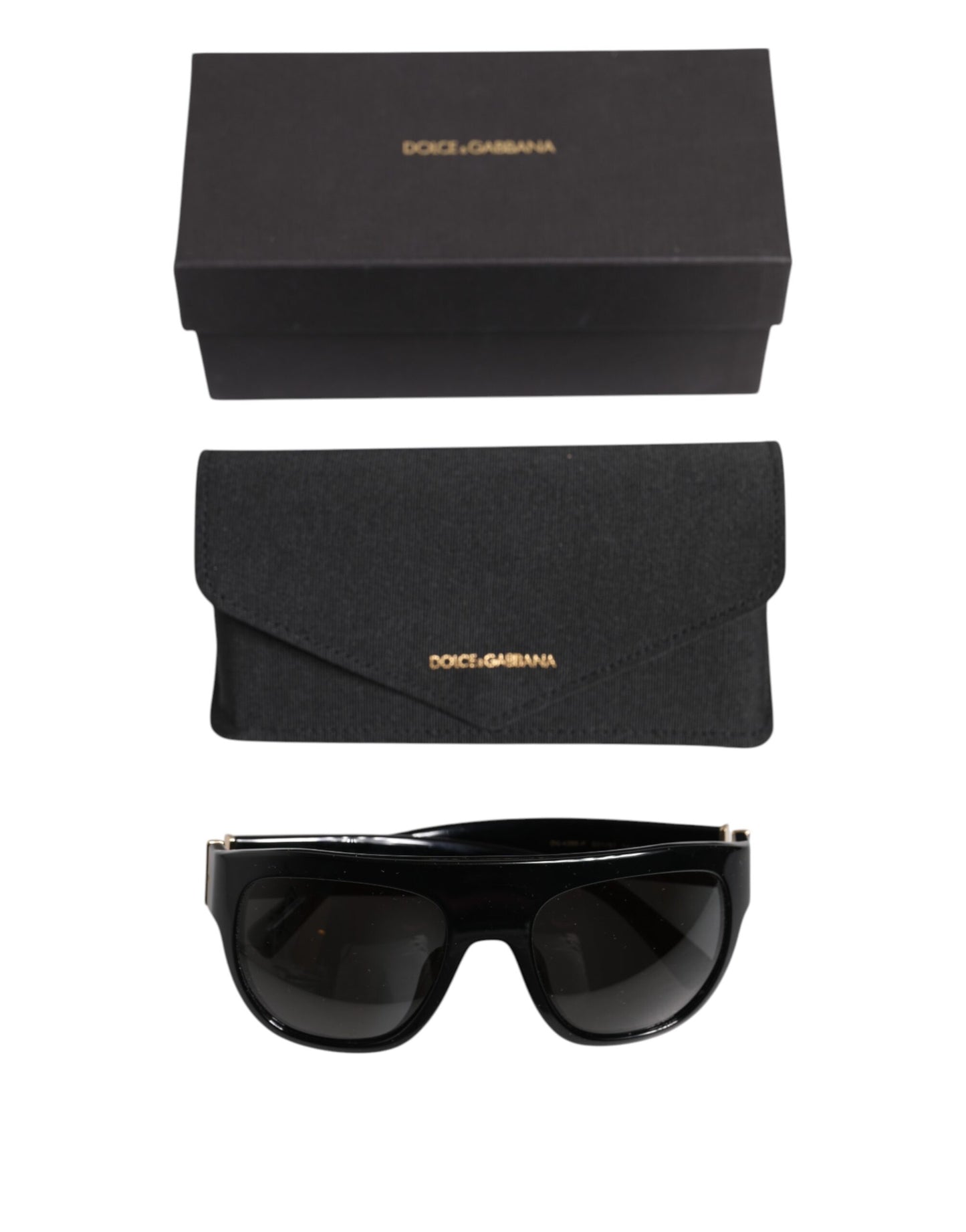 Lunettes de soleil Dolce & Gabbana à monture carrée noire en acétate DG4398-F