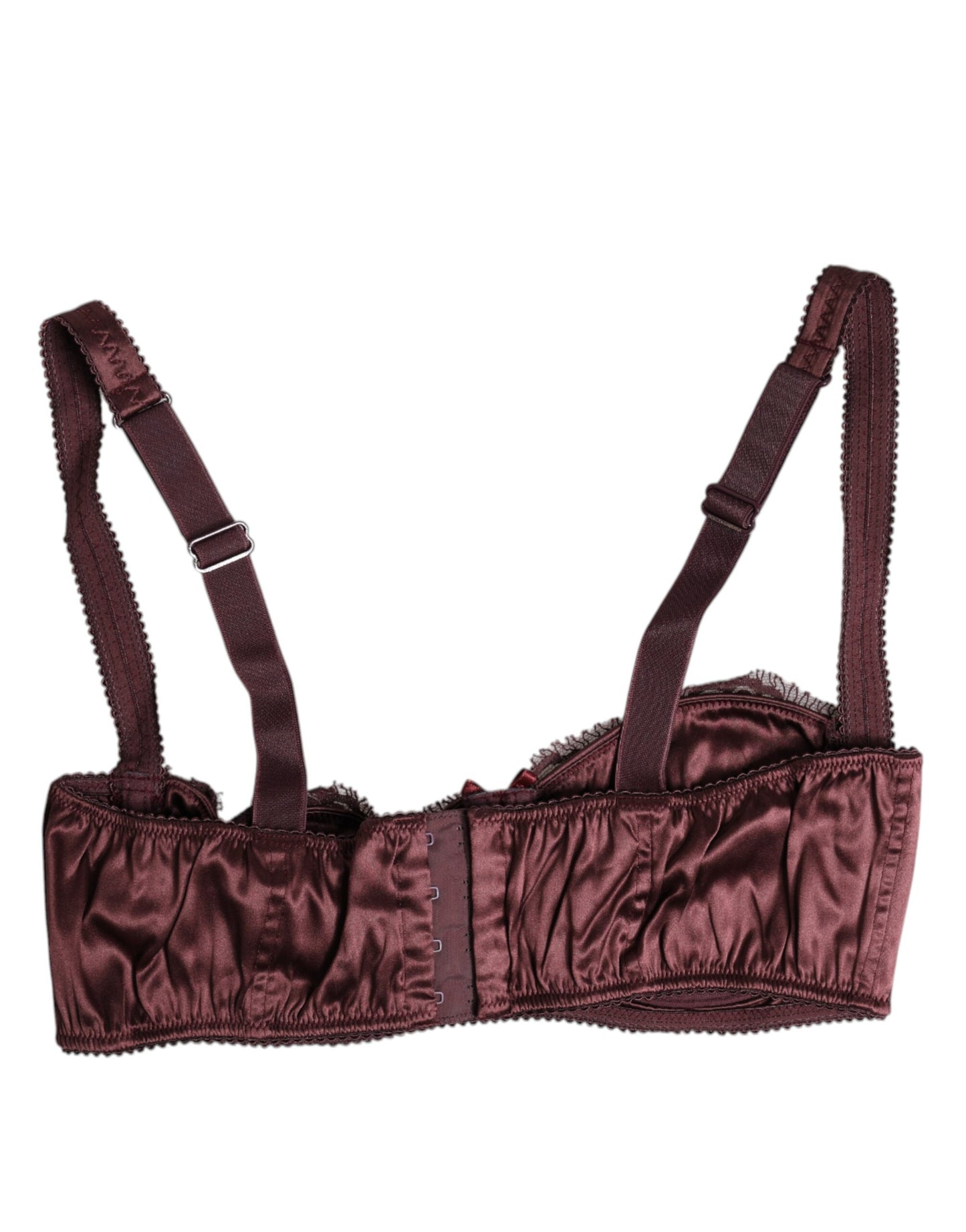 Soutien-gorge balconnet à armatures en soie bordeaux Dolce & Gabbana