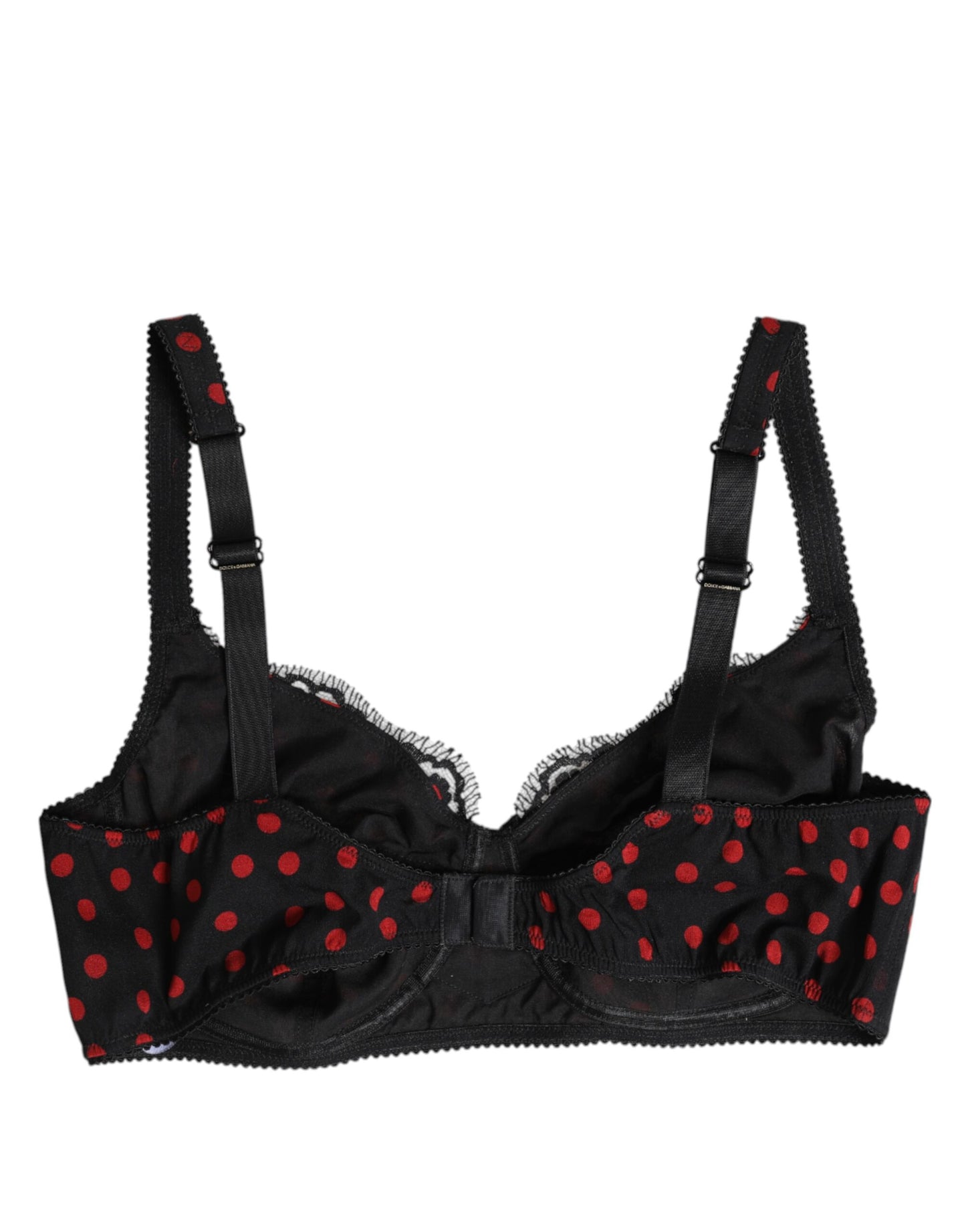 Sous-vêtements balconnets à armatures Dolce & Gabbana à pois noirs et rouges