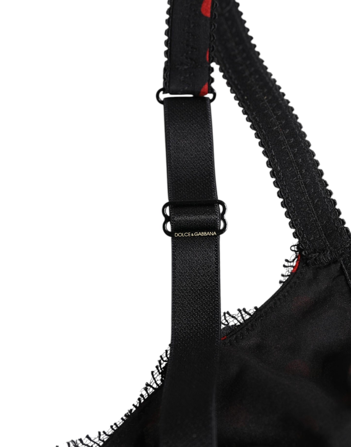 Sous-vêtements balconnets à armatures Dolce & Gabbana à pois noirs et rouges